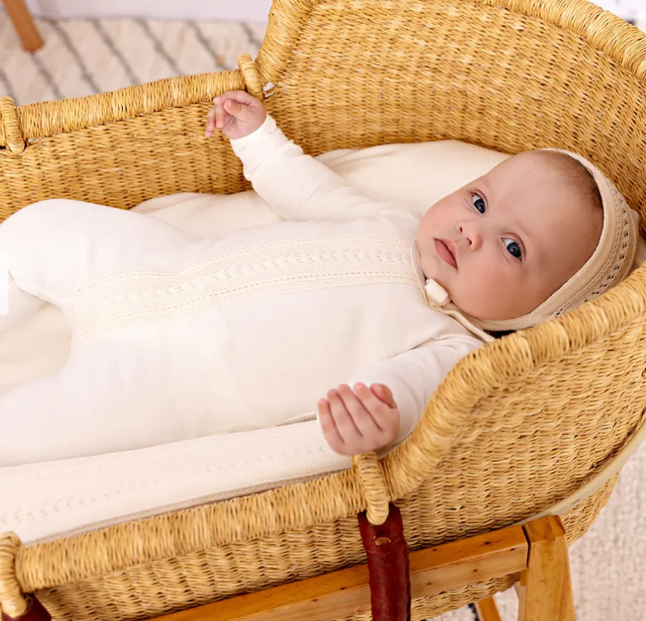 Ivory Strip of Sweetness Layette Set