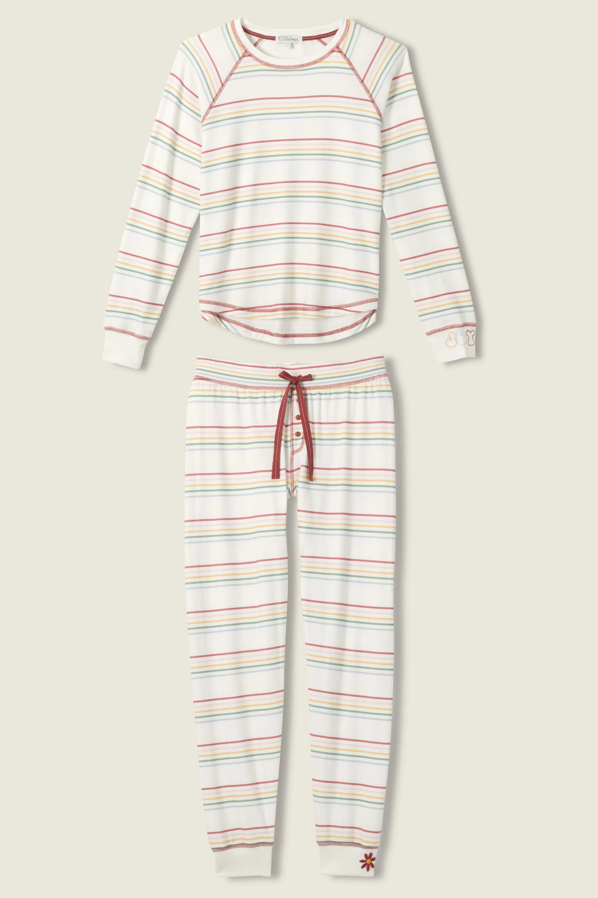 Joy To The World Waffle Thermal PJ Set