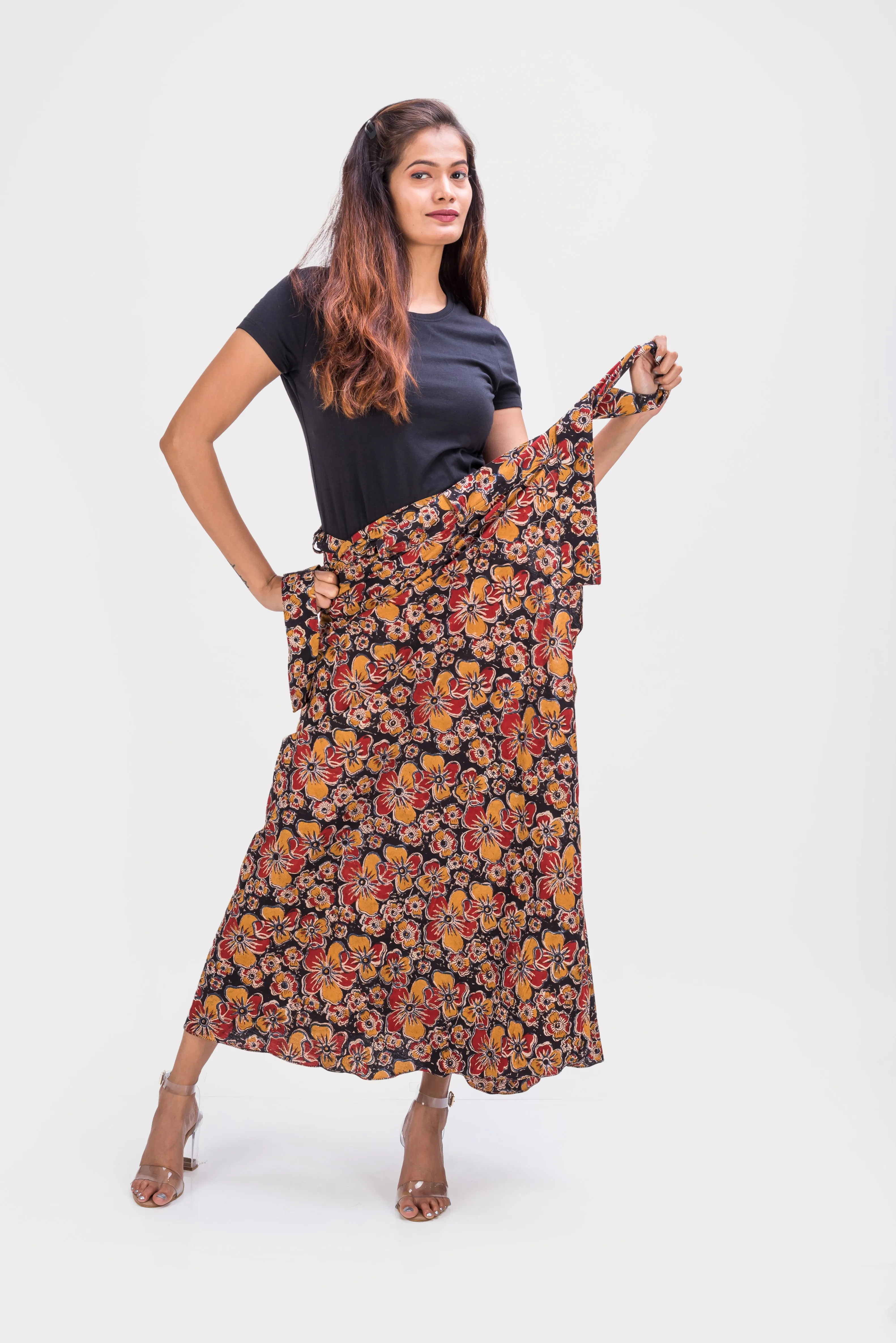 KK3005 Wrap Skirt - Big Flowers