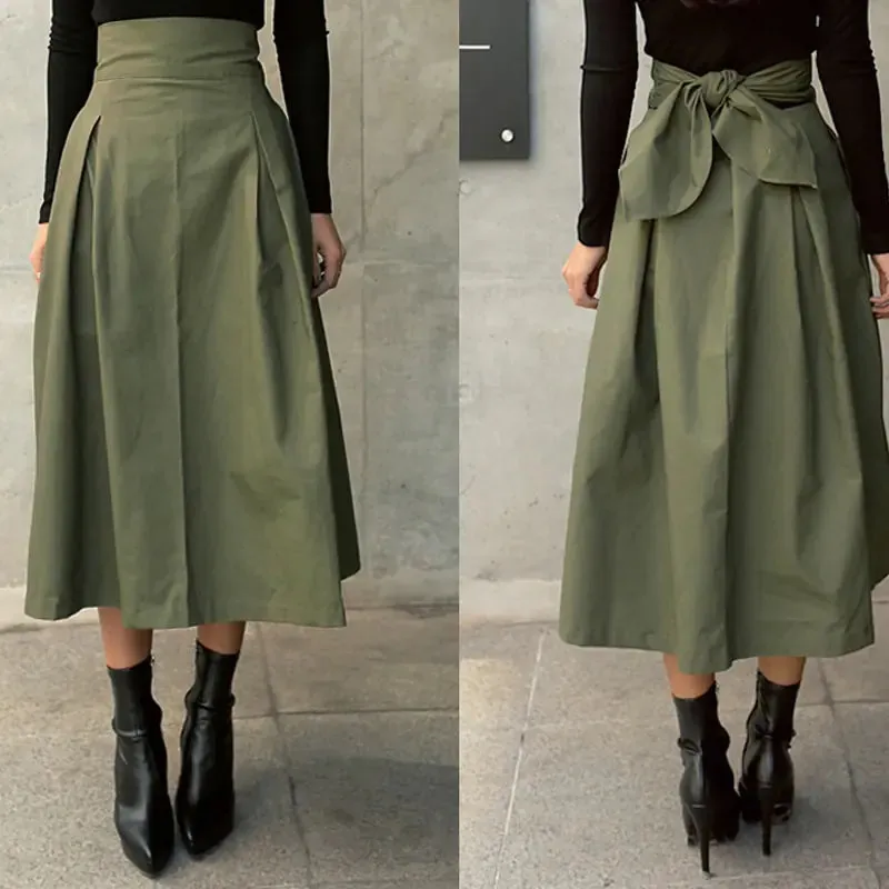 Korean Fashion Solid Color Skirt.