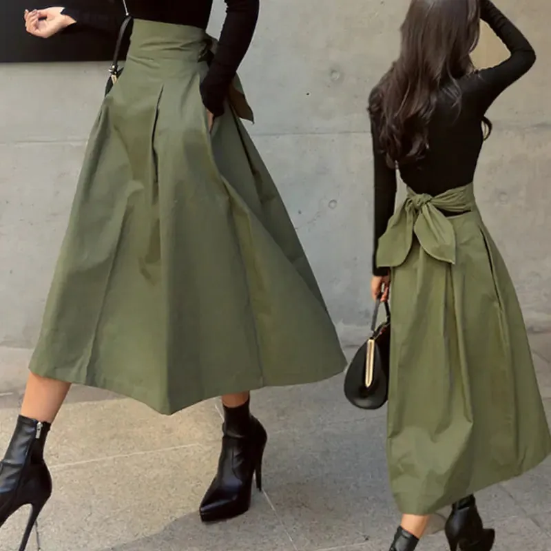 Korean Fashion Solid Color Skirt.