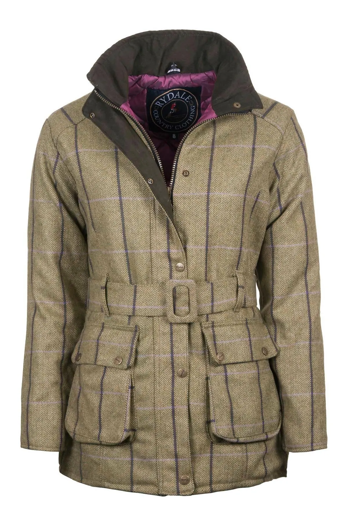 Ladies Belted Tweed Coat