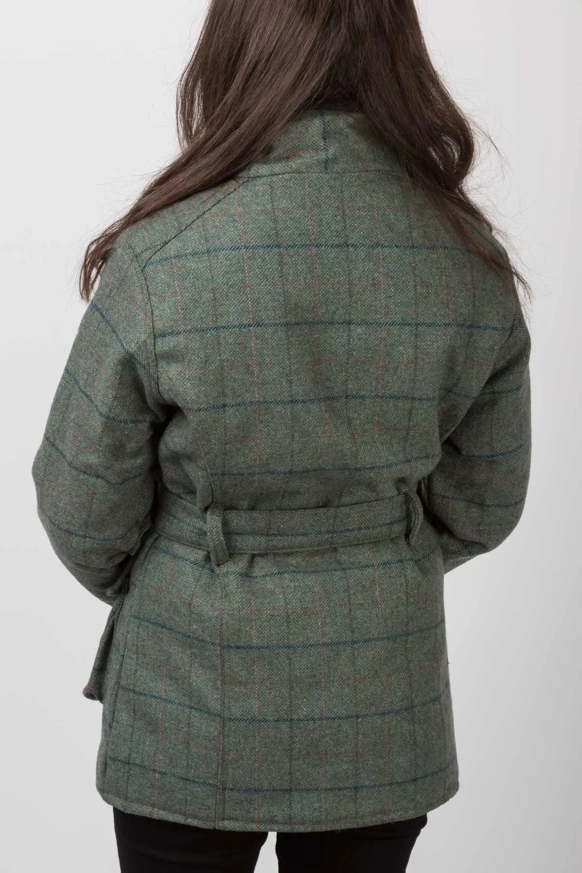 Ladies Belted Tweed Coat