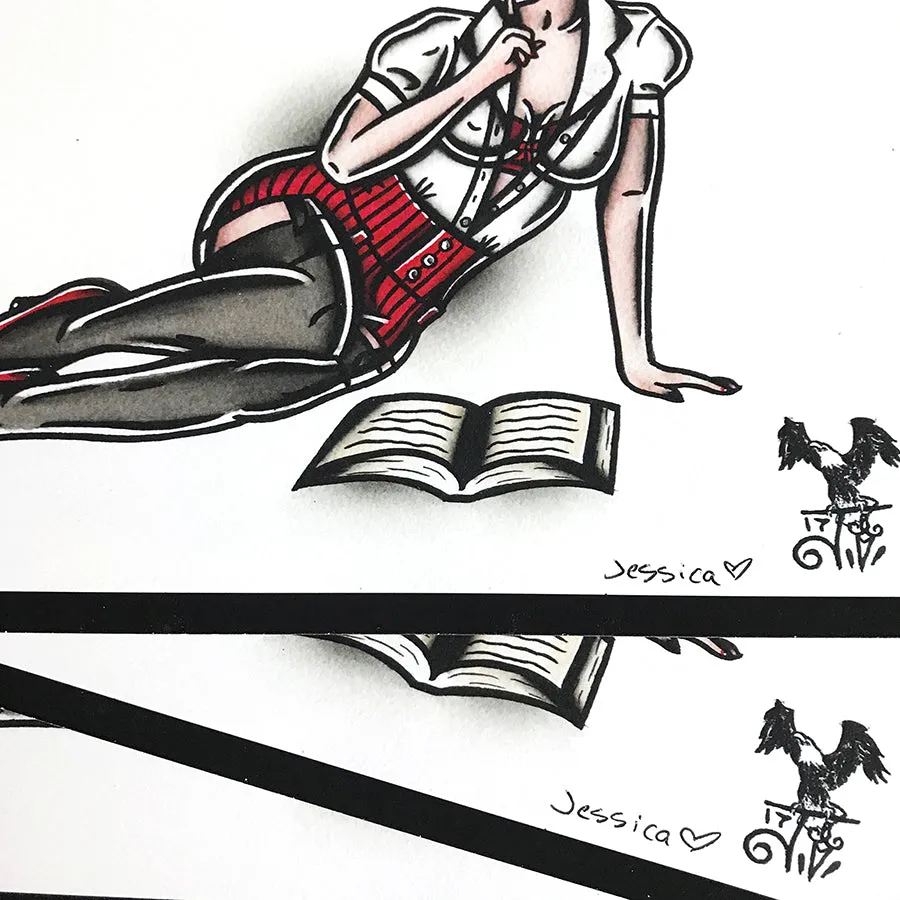 Librarian Pinup Print