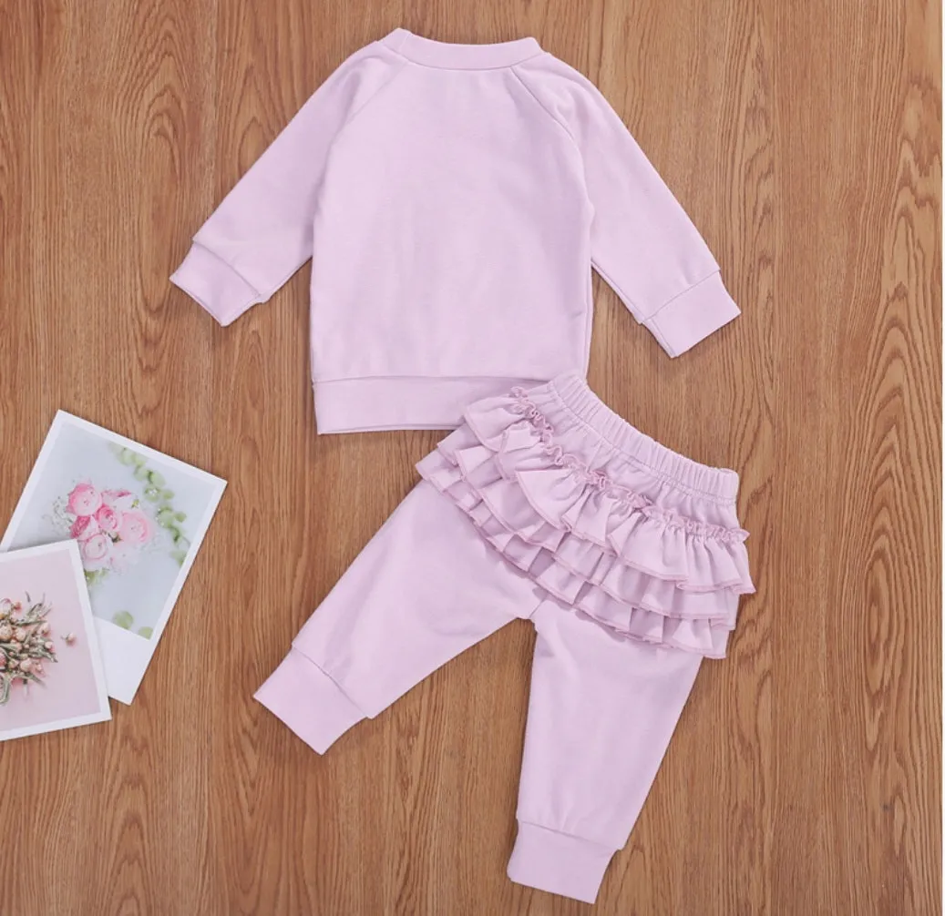 Lilac Rainbow Crewnek Sweatshirt and Pants #1001123