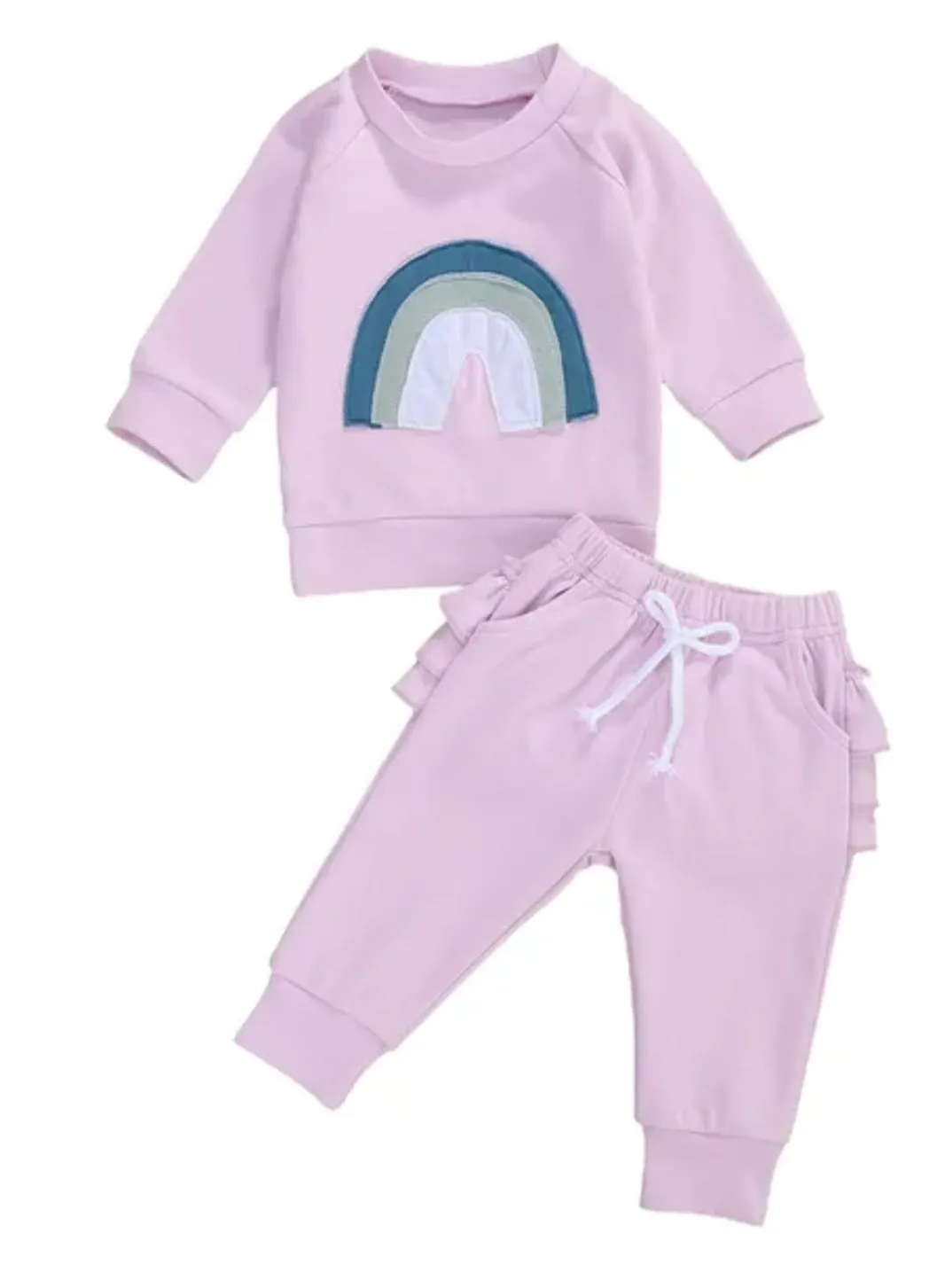 Lilac Rainbow Crewnek Sweatshirt and Pants #1001123