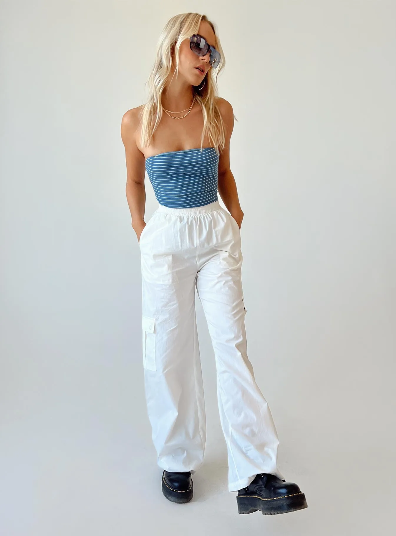 Lista Elastic Pocket Pants White