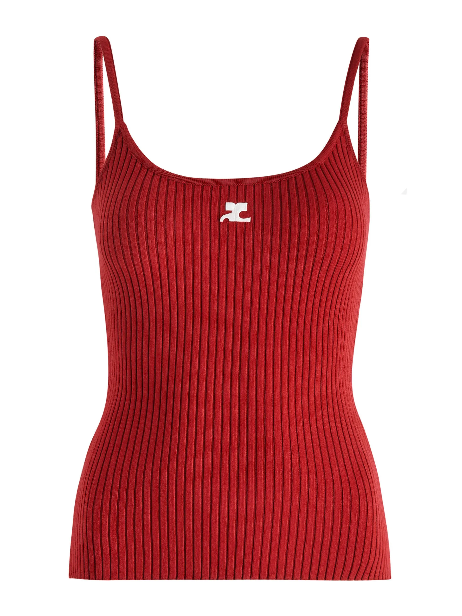 Logo ribbed-knit camisole top