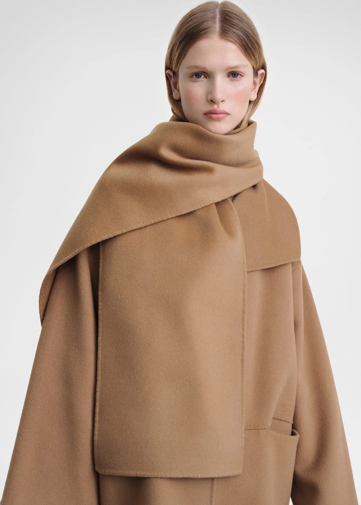 Long doublé scarf camel