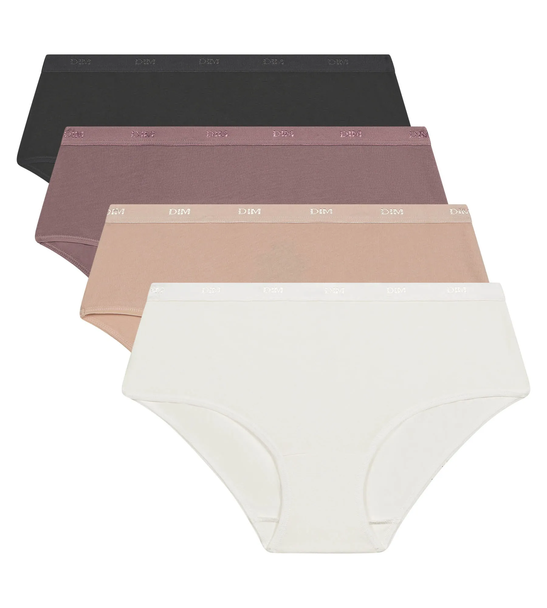 Lot de 4 boxers femme en coton stretch Noir Violet Les Pockets EcoDim