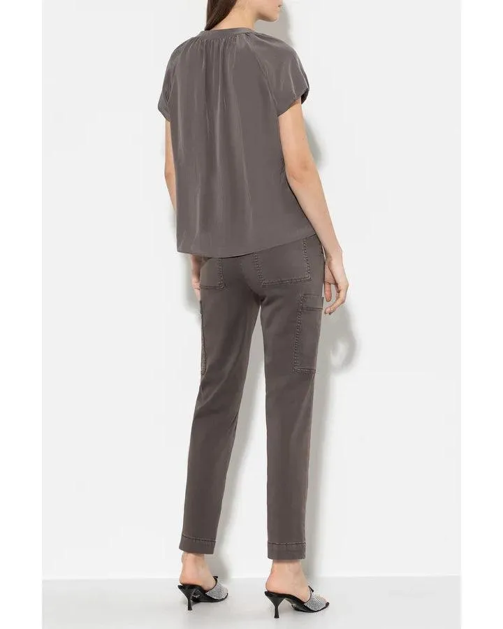 Luisa Cerano High Stretch Tappered Denim Cargo Pant