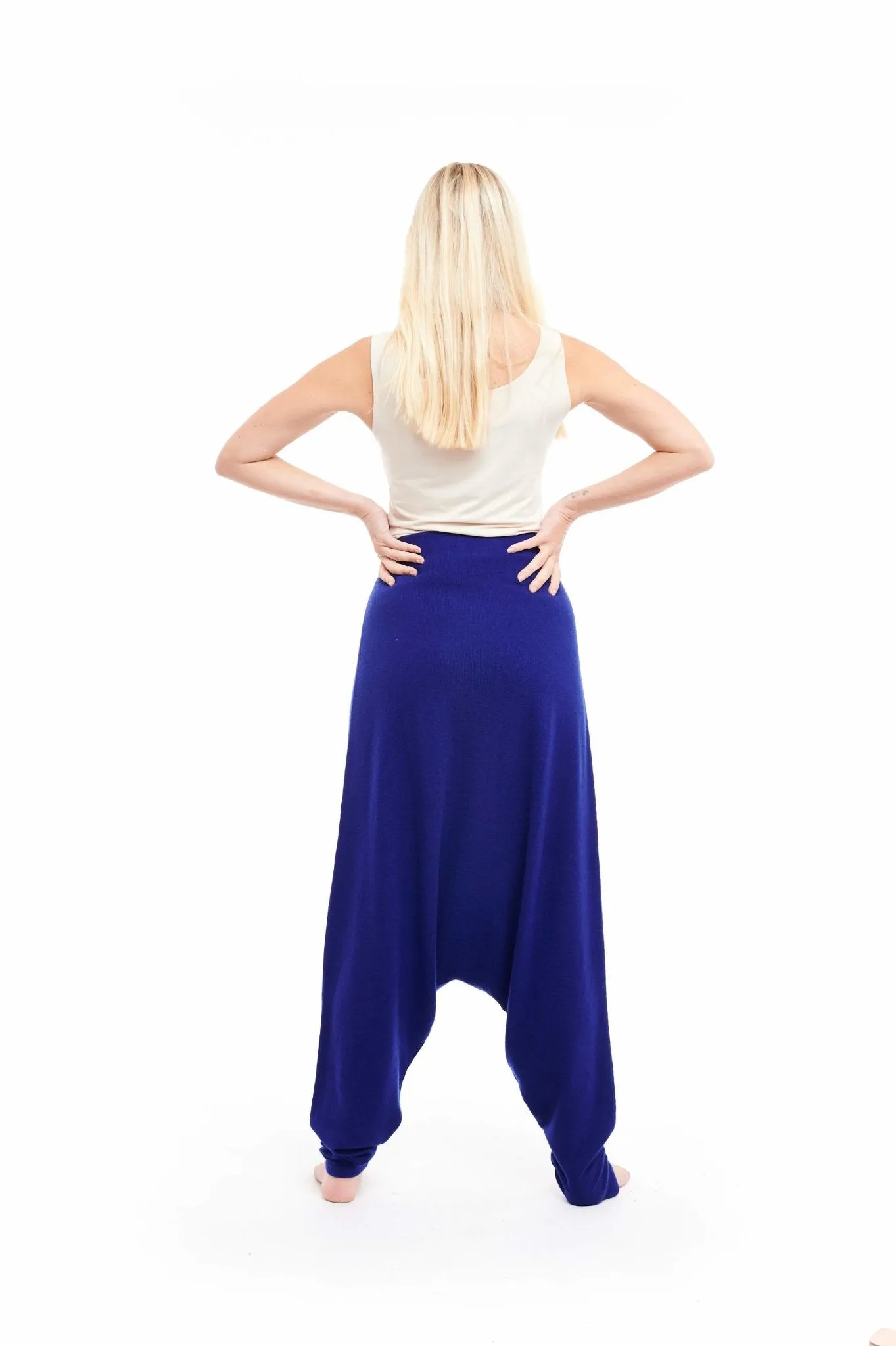 Luxury Cashmere Harem Lounge Pants Indigo