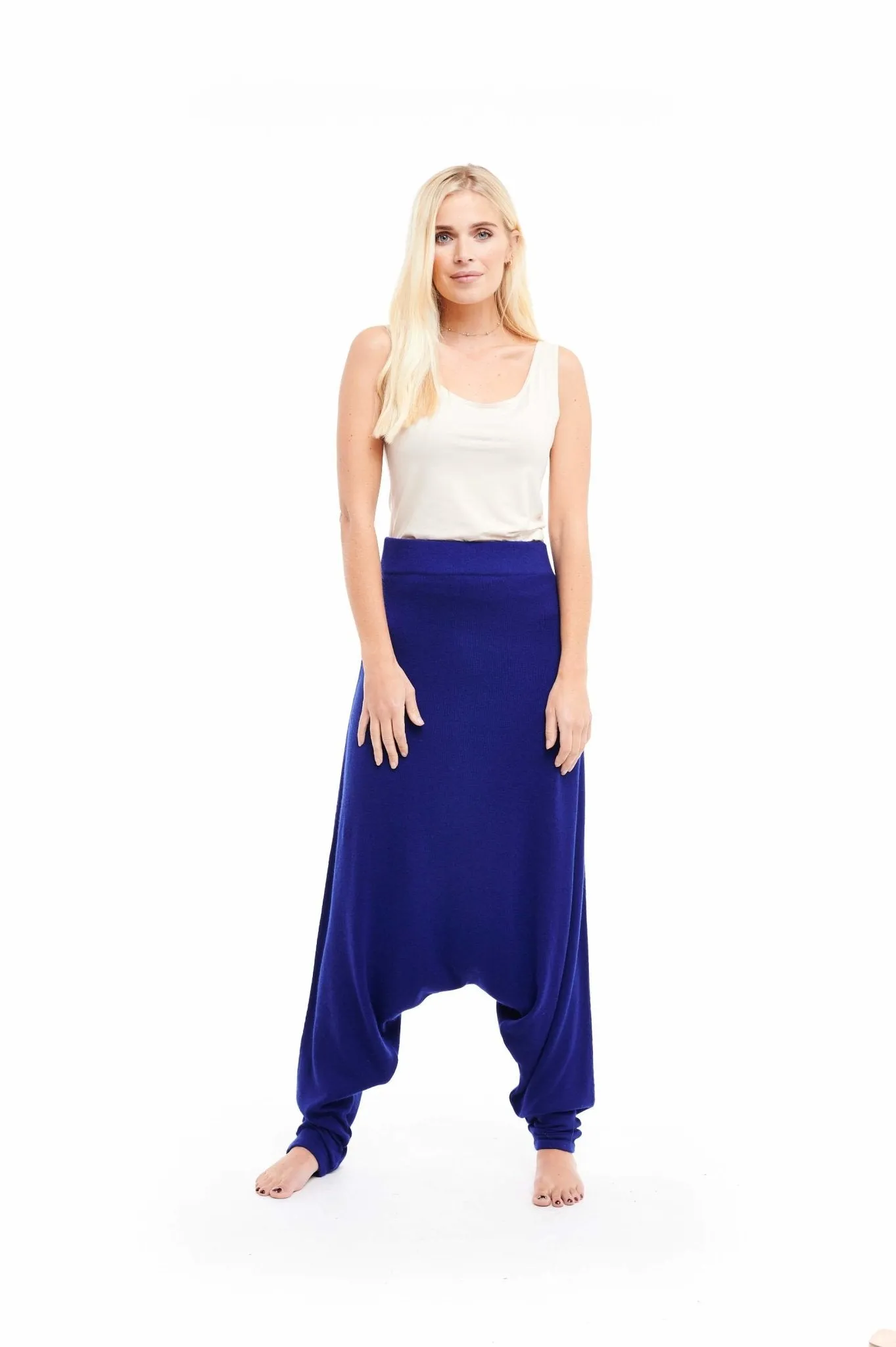 Luxury Cashmere Harem Lounge Pants Indigo