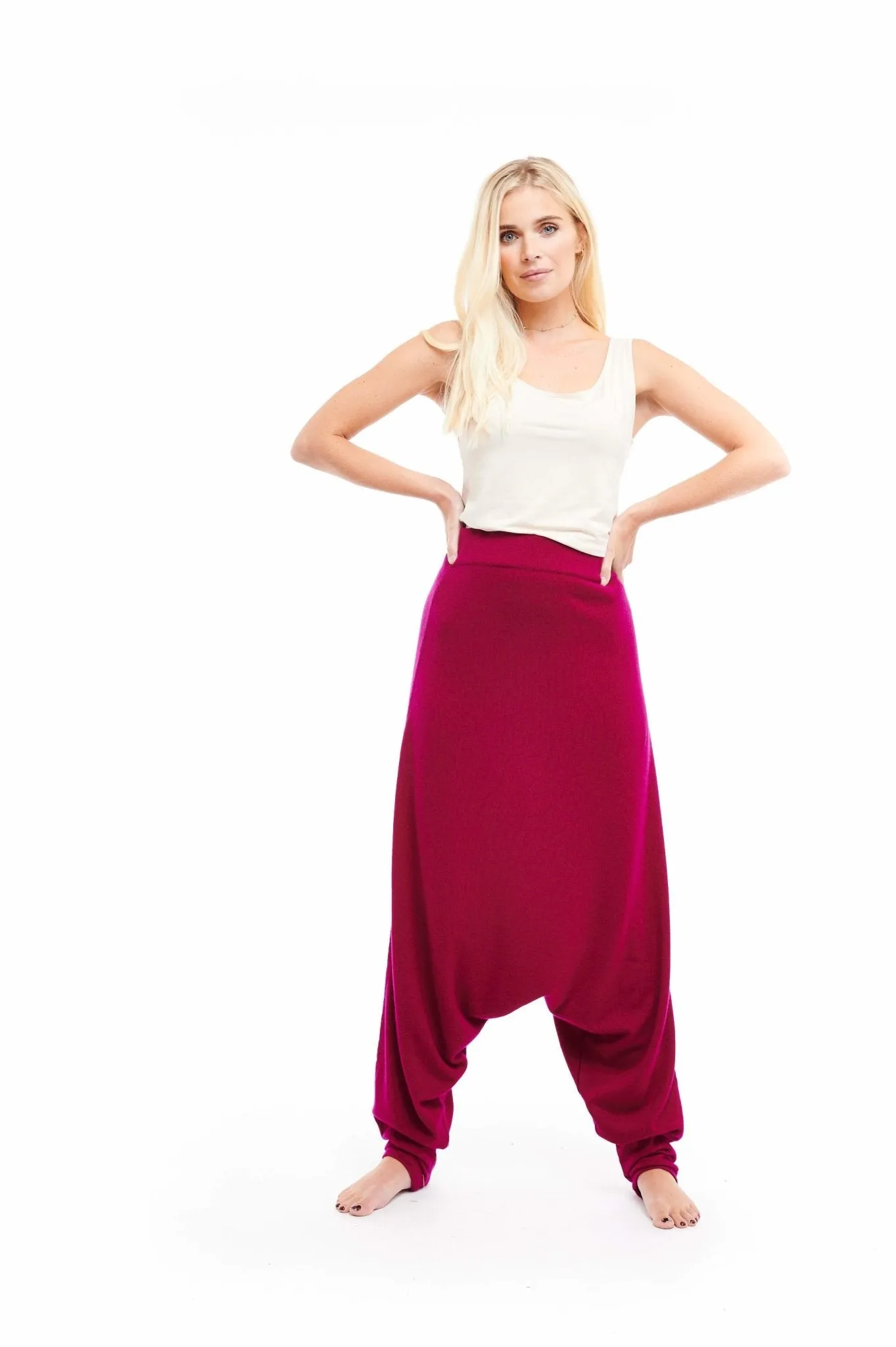 Luxury Cashmere Harem Lounge Pants Mulberry