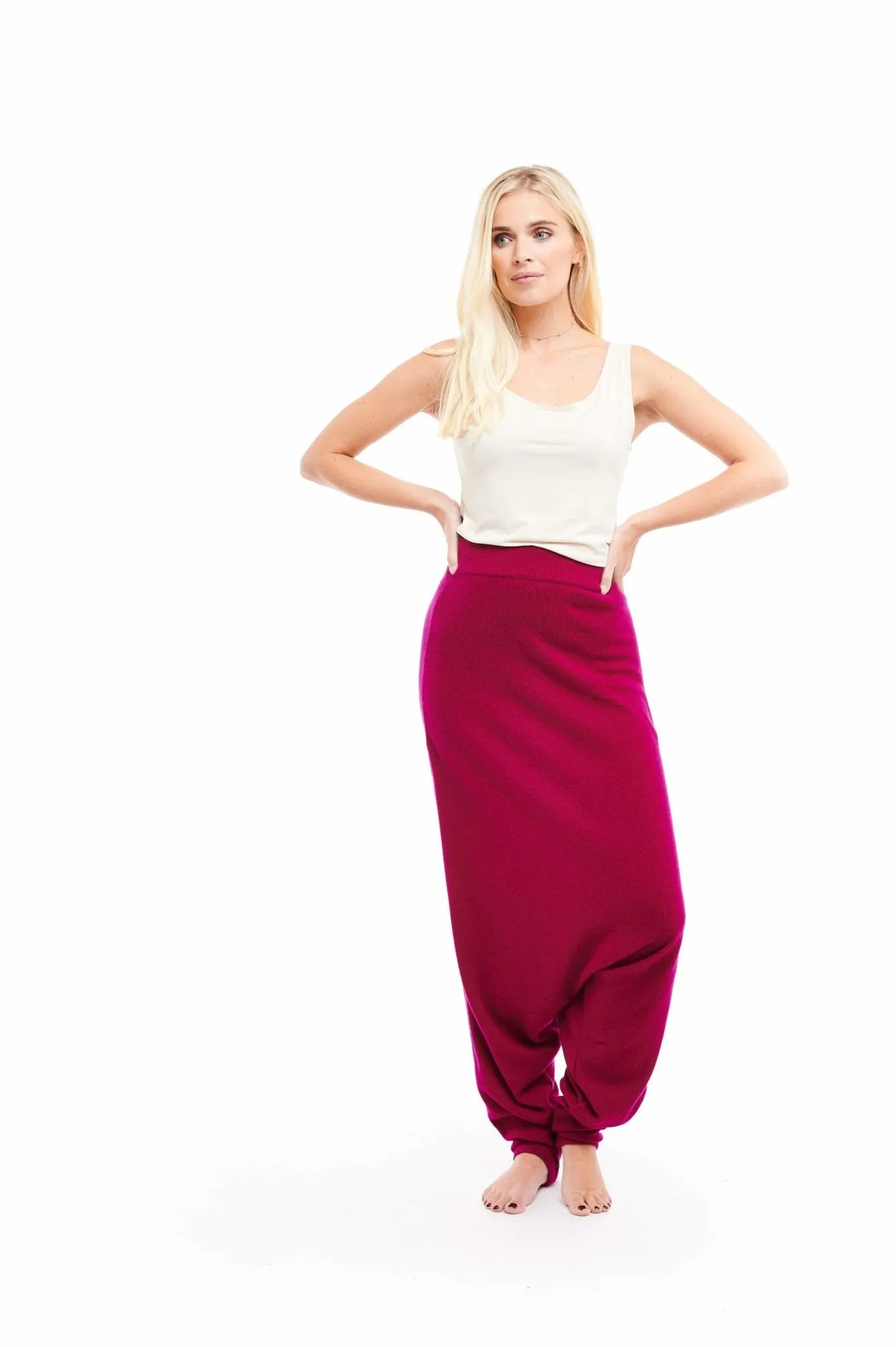 Luxury Cashmere Harem Lounge Pants Mulberry