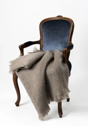 Manuka Taupe Mohair Chair Throw