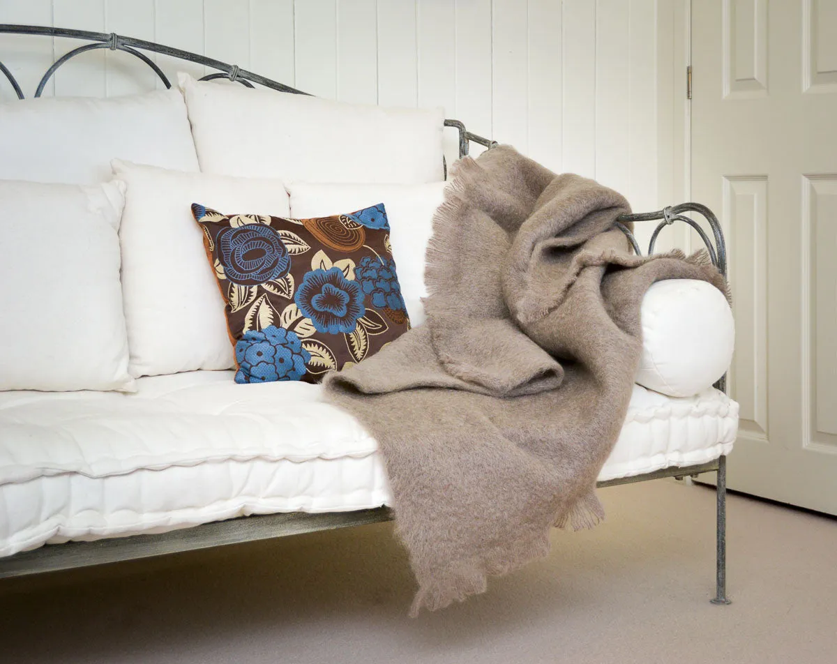 Manuka Taupe Mohair Chair Throw