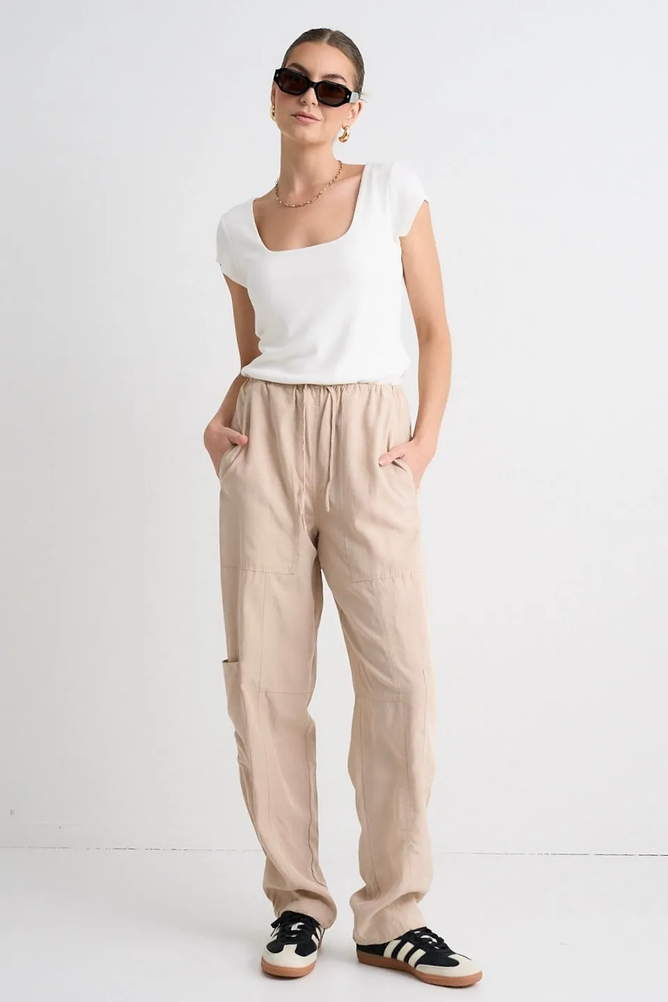 Memoir Stone Soft Drape Cargo Pants