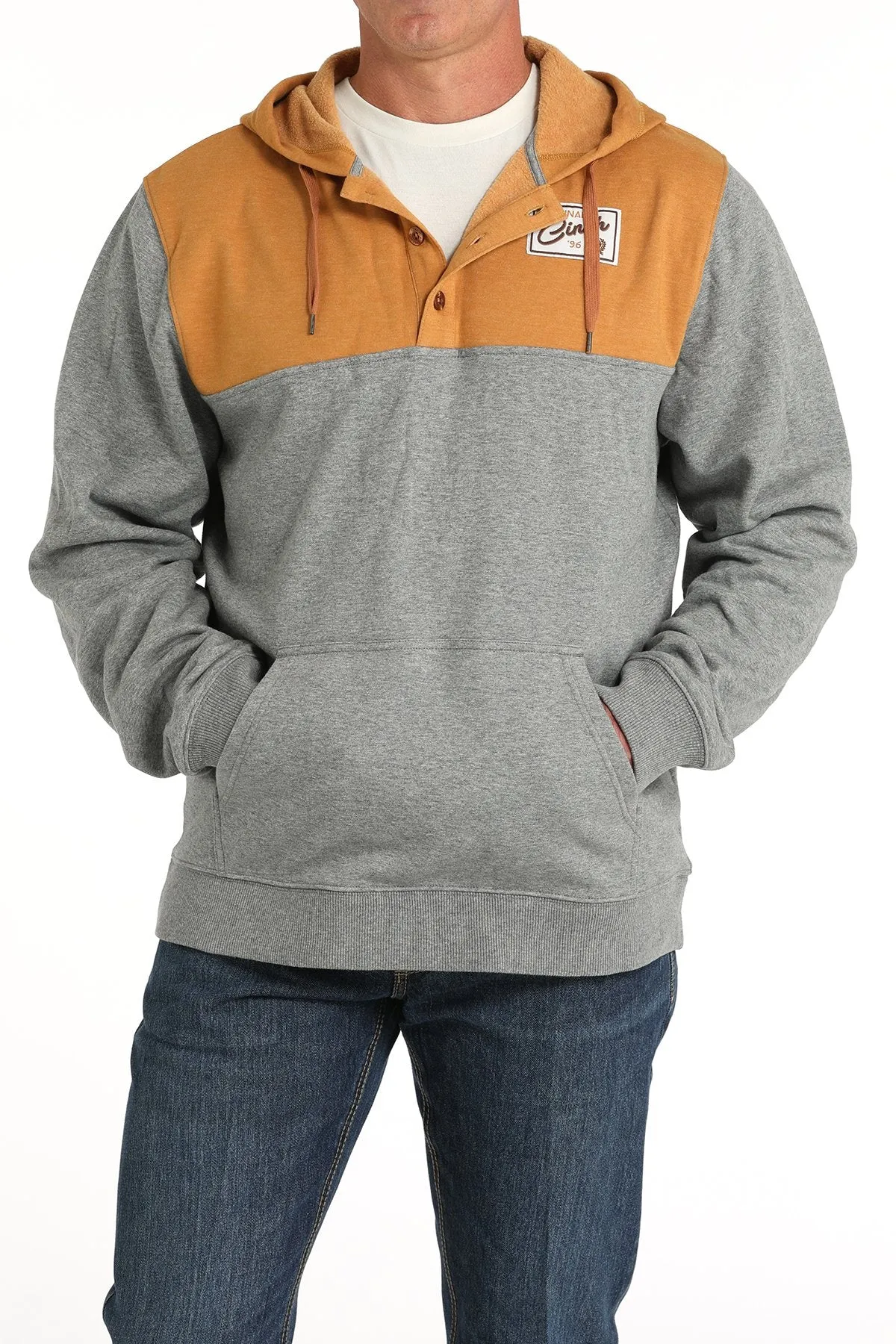 Men's Cinch Pullover Color Blocked Hoodie