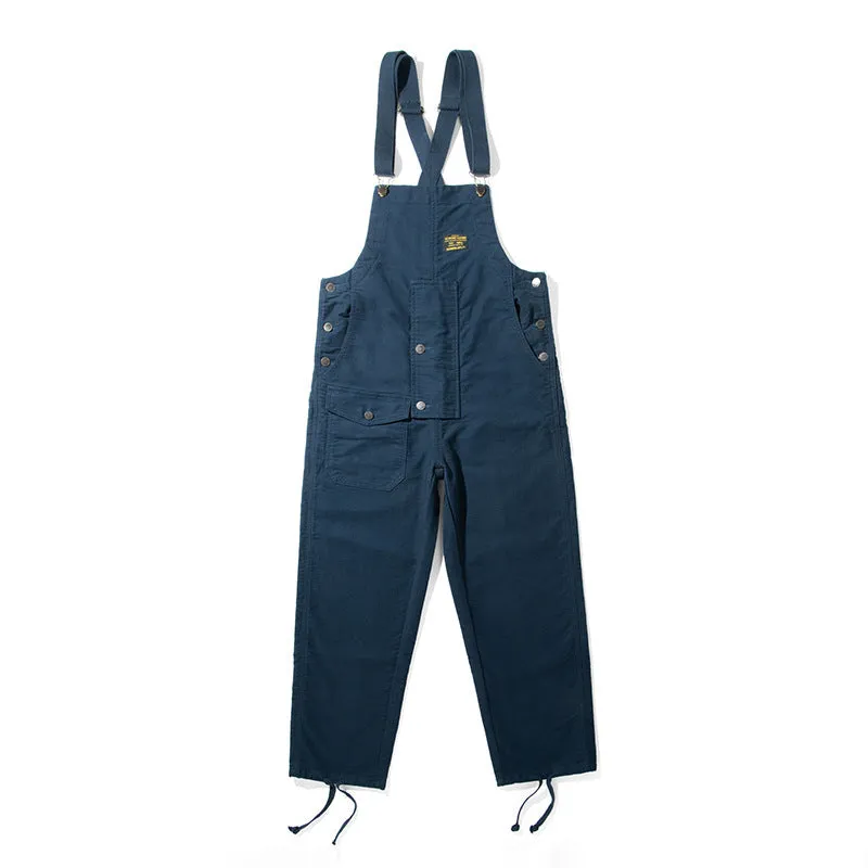 Men's Retro Casual Navy Deck Cargo Overalls