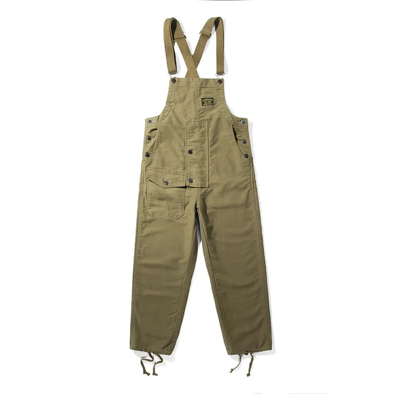 Men's Retro Casual Navy Deck Cargo Overalls