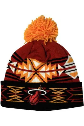 Miami Heat Mitchell & Ness Geotech Cuffed Knit Hat