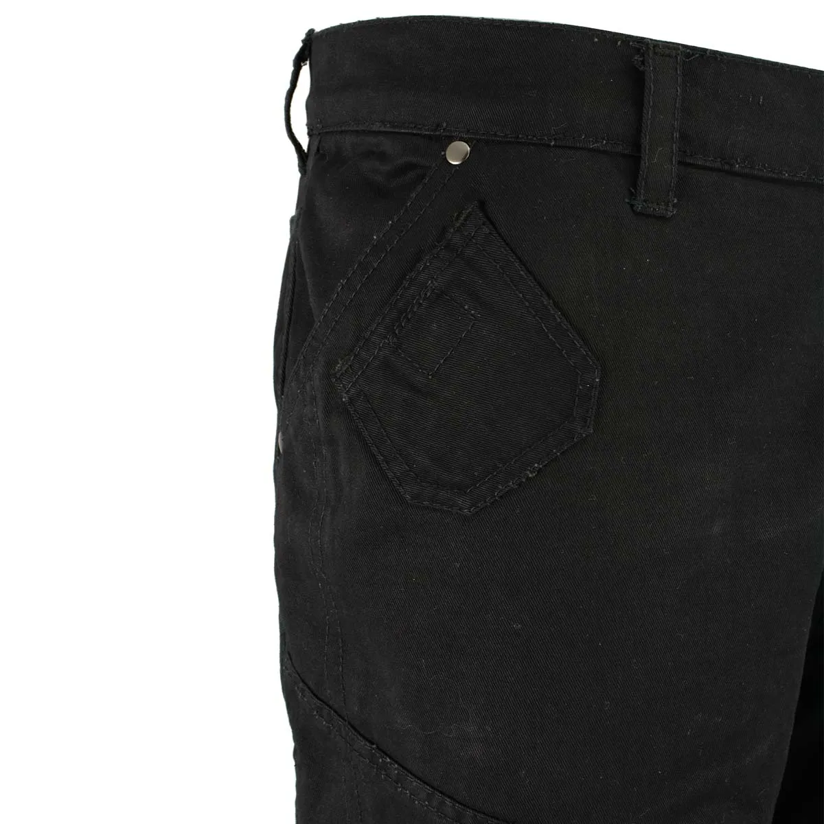 Milwaukee Leather MPM5590 Men's Black Armored Black Cargo Jeans Reinforced with Aramid by DuPont Fibers