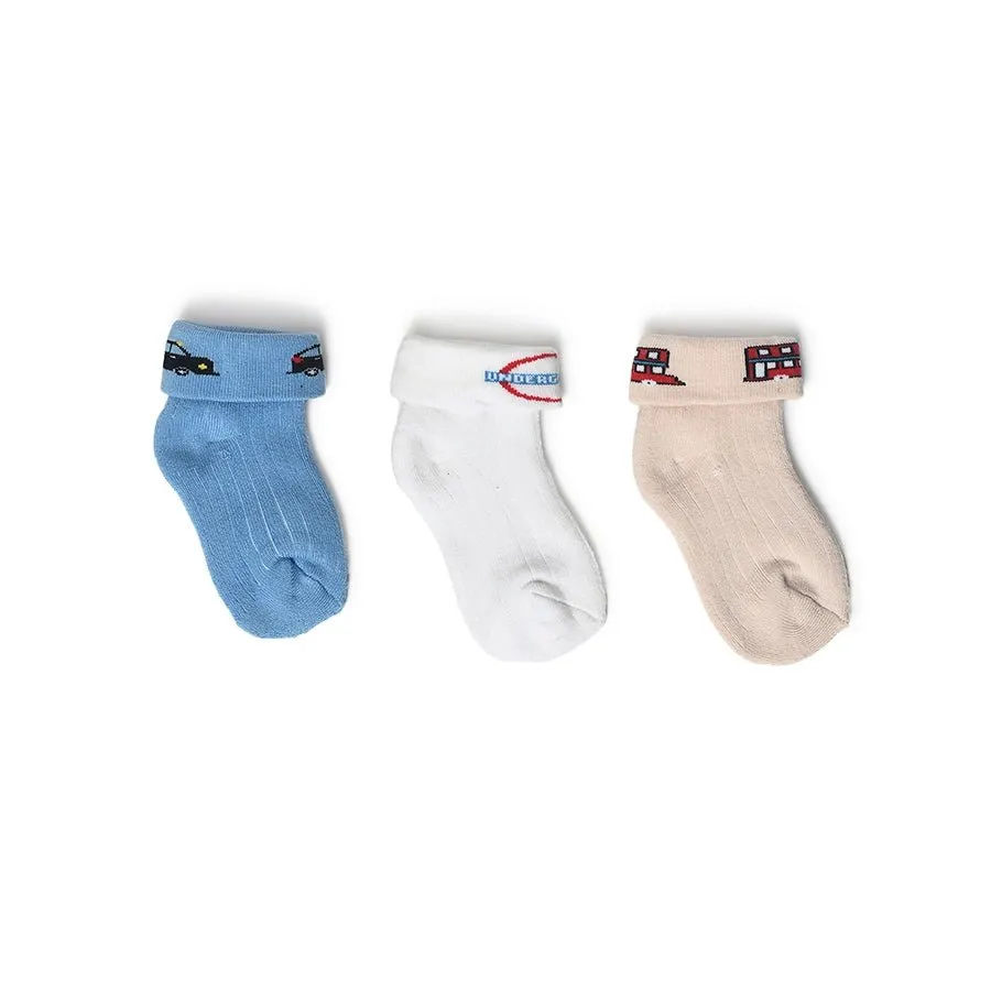 Misty Ankle Length Terry Socks for Kids Pack of 3