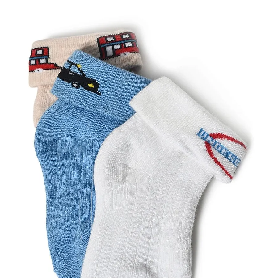 Misty Ankle Length Terry Socks for Kids Pack of 3