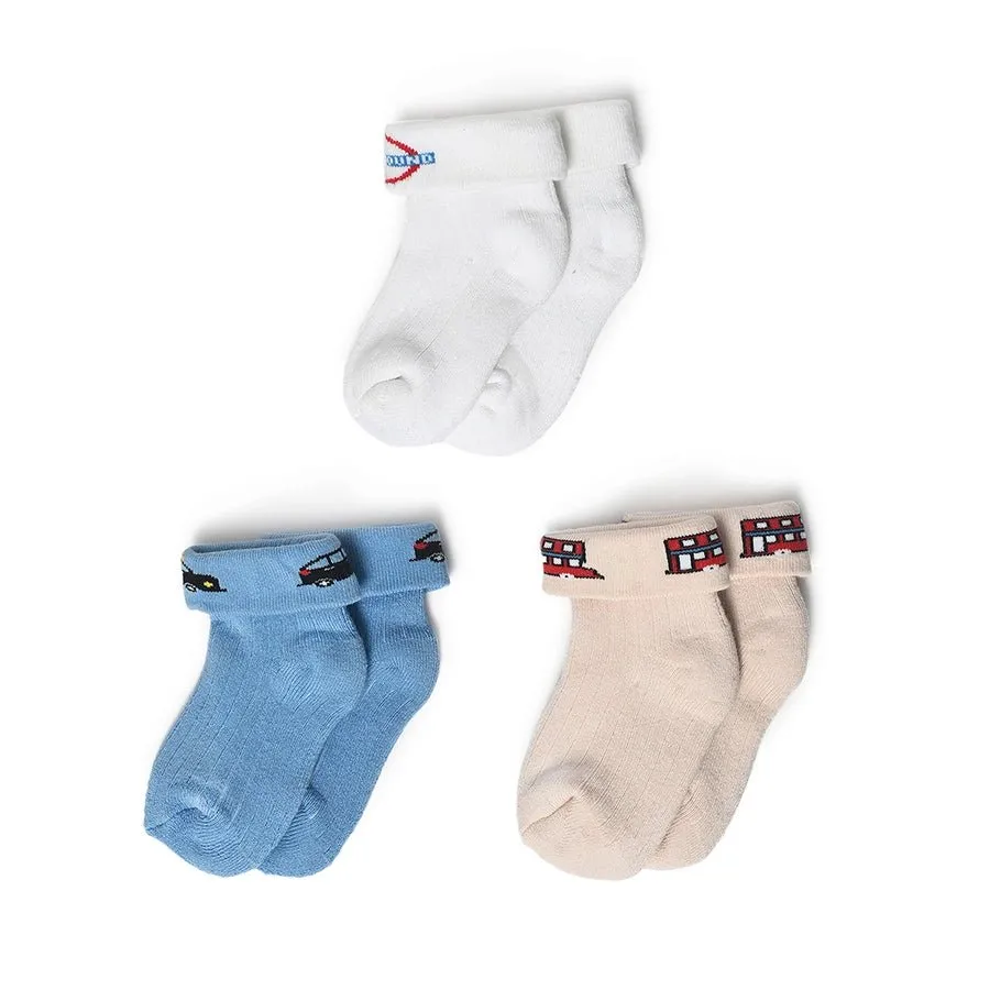 Misty Ankle Length Terry Socks for Kids Pack of 3