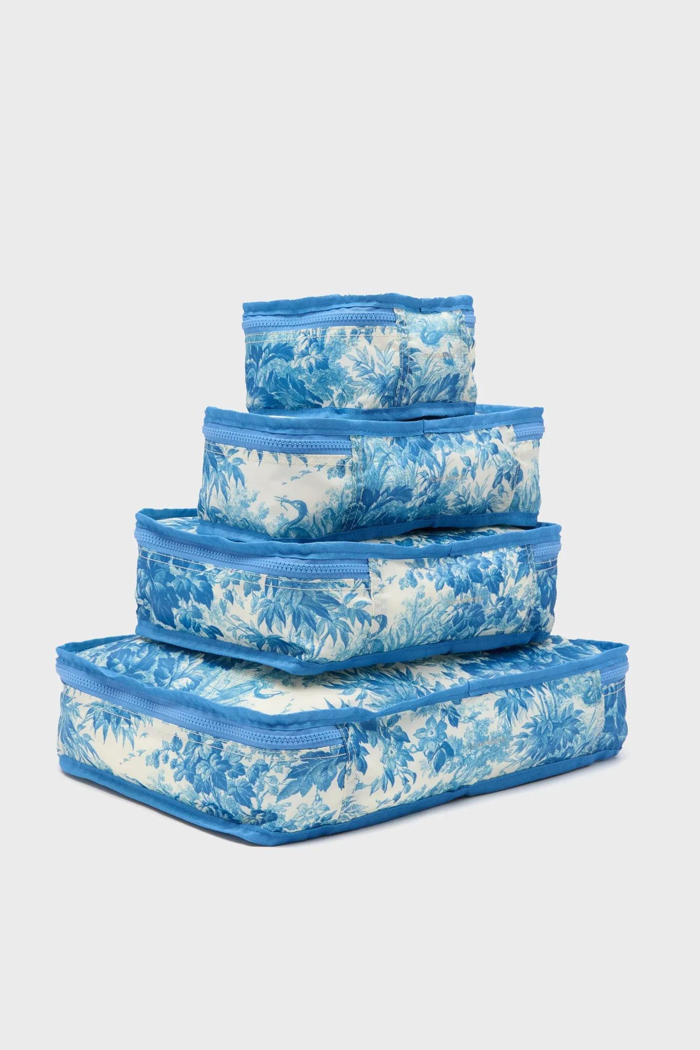 Misty Blue Toile Packing Cubes