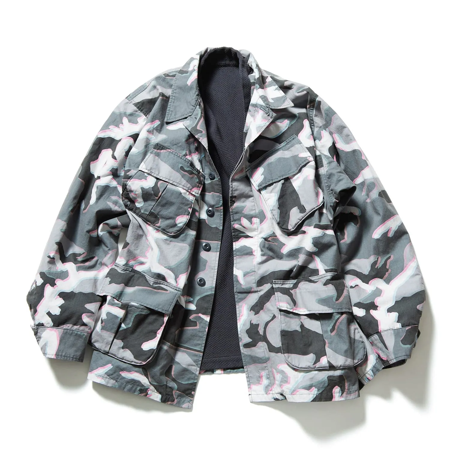 Moire Camouflage Reversible Haori