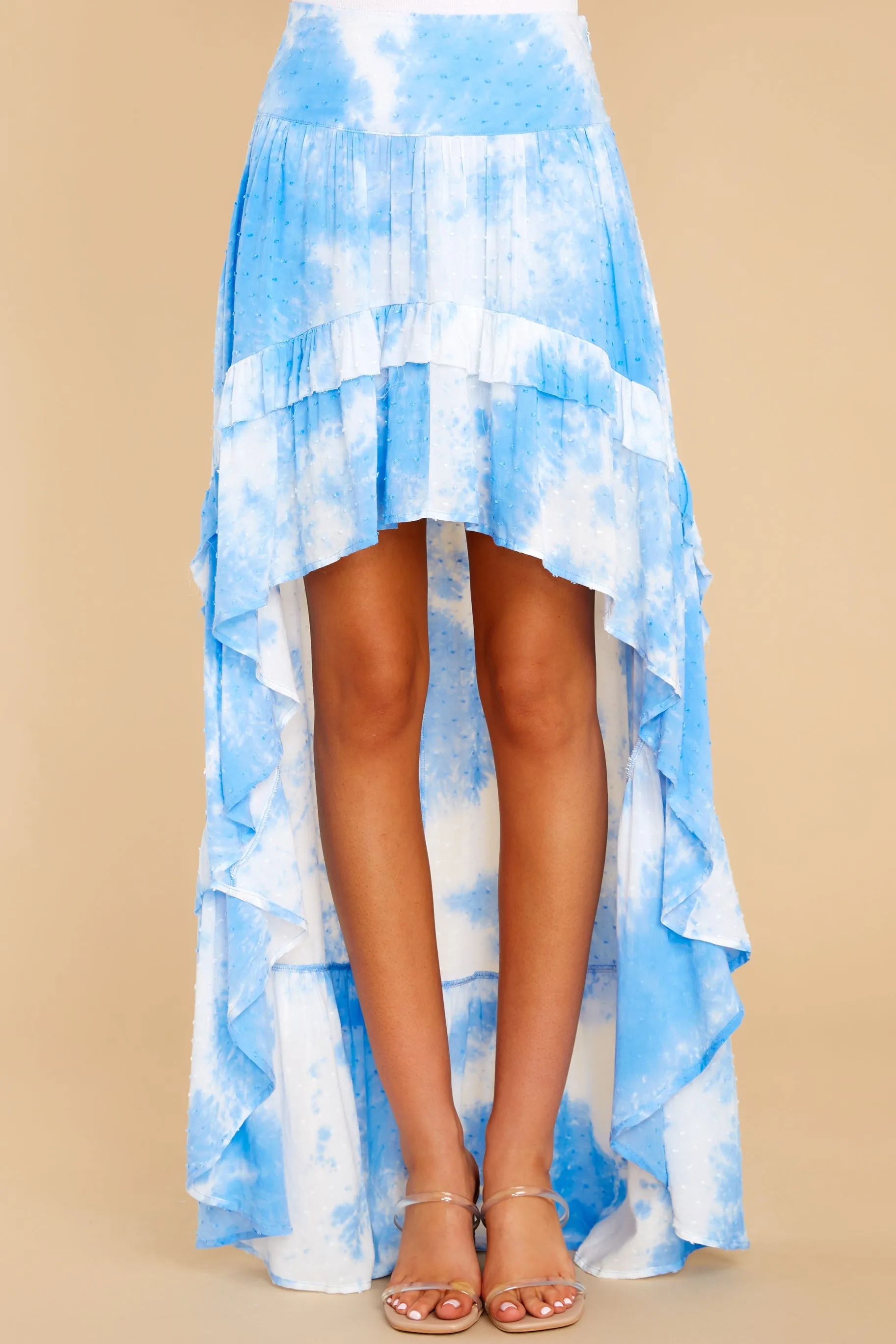 My Moment Blue Tie Dye High-Low Skirt