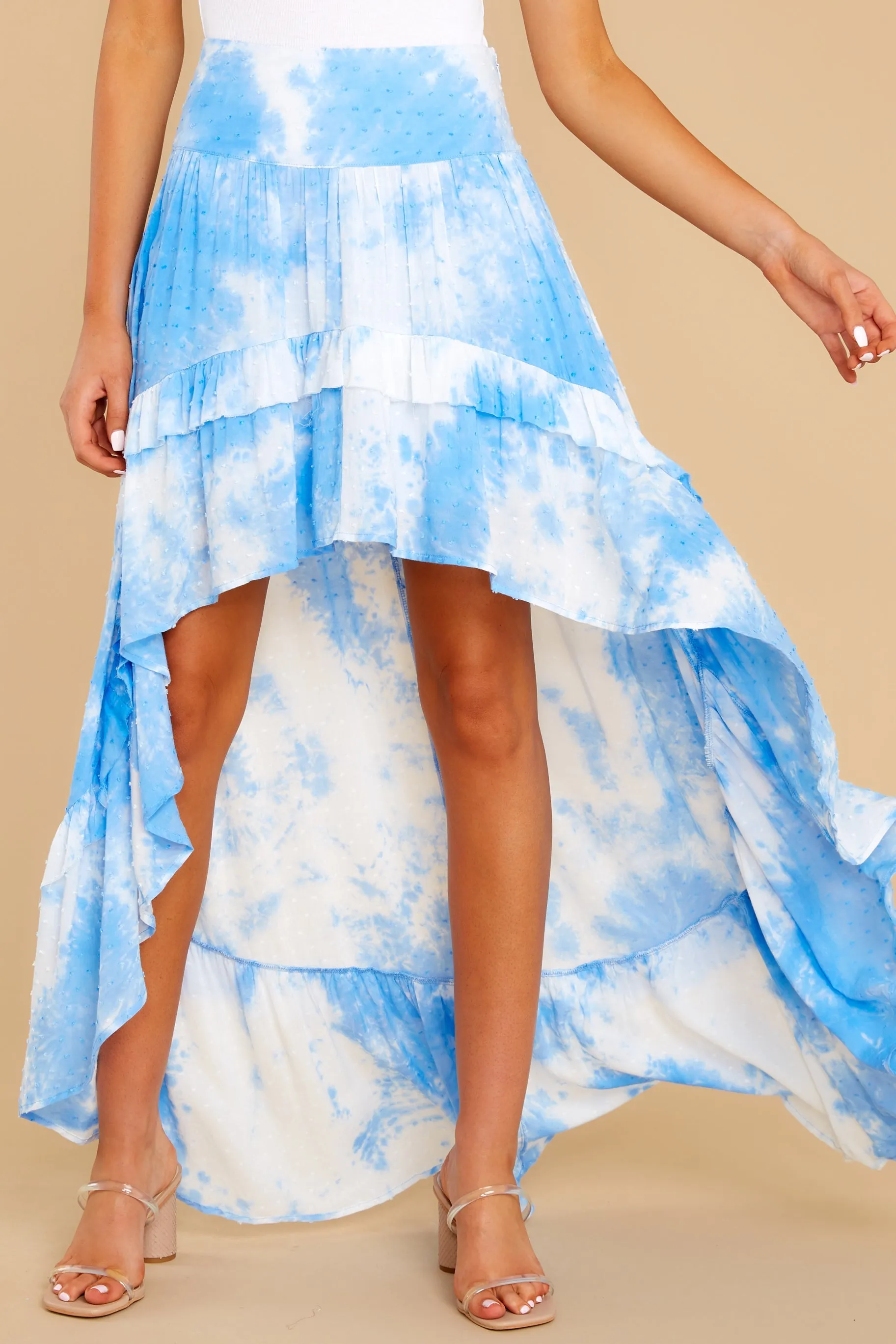 My Moment Blue Tie Dye High-Low Skirt