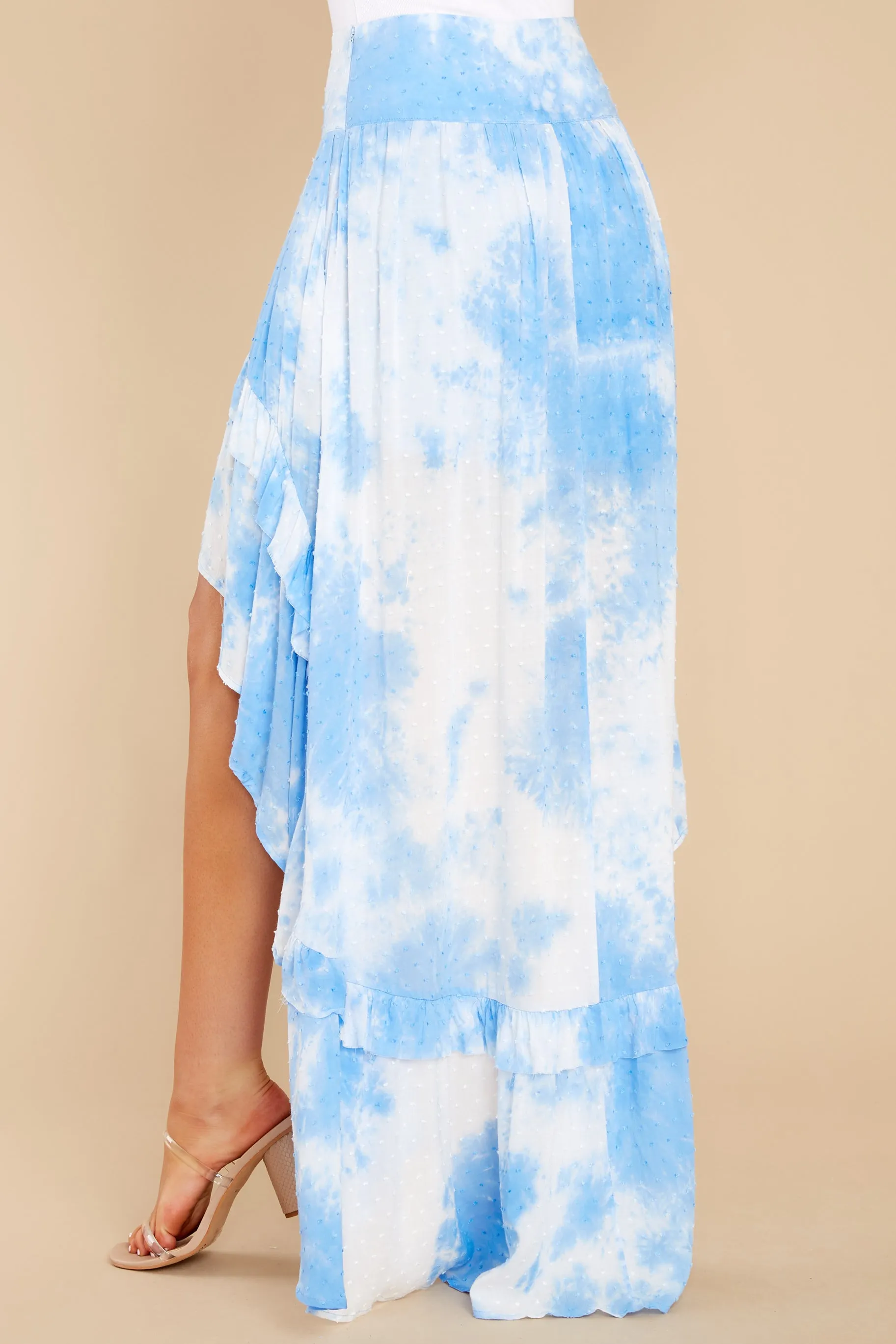 My Moment Blue Tie Dye High-Low Skirt