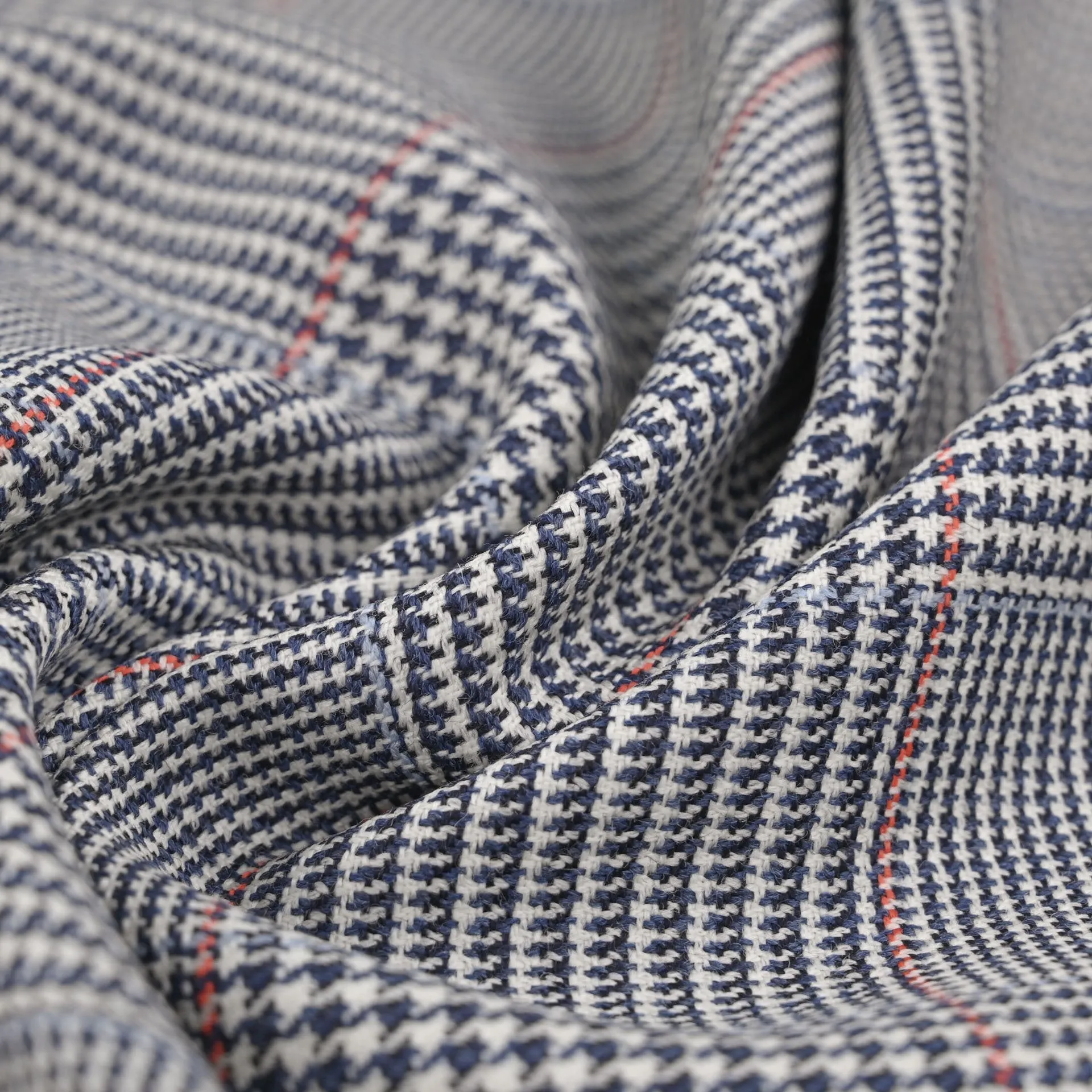 Navy Check Coating Fabric 6452