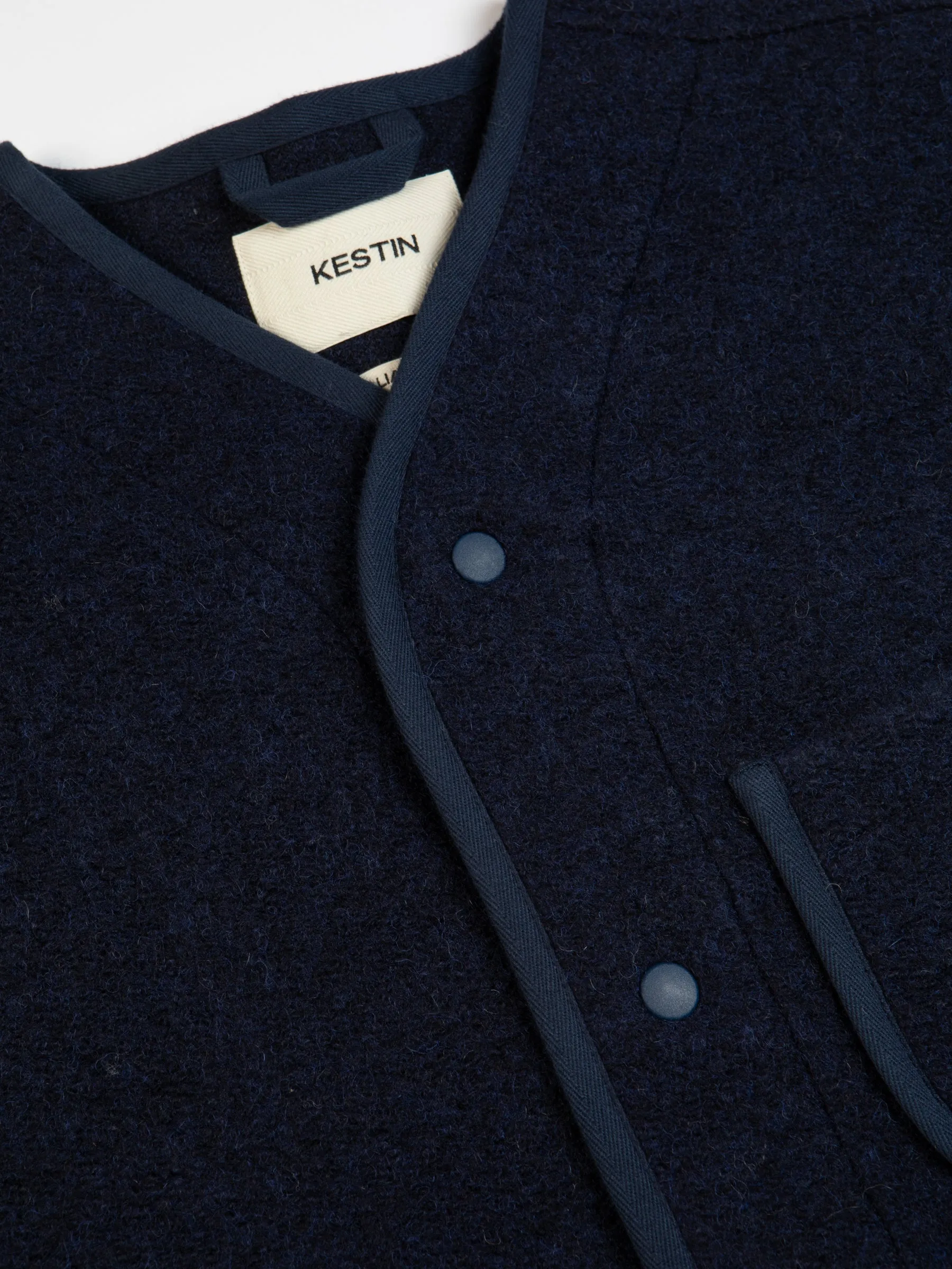 Neist Cardigan In Midnight Blue Italian Wool