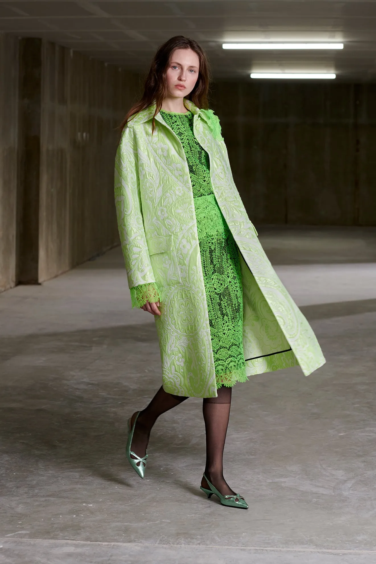 Neon Jacquard Car Coat