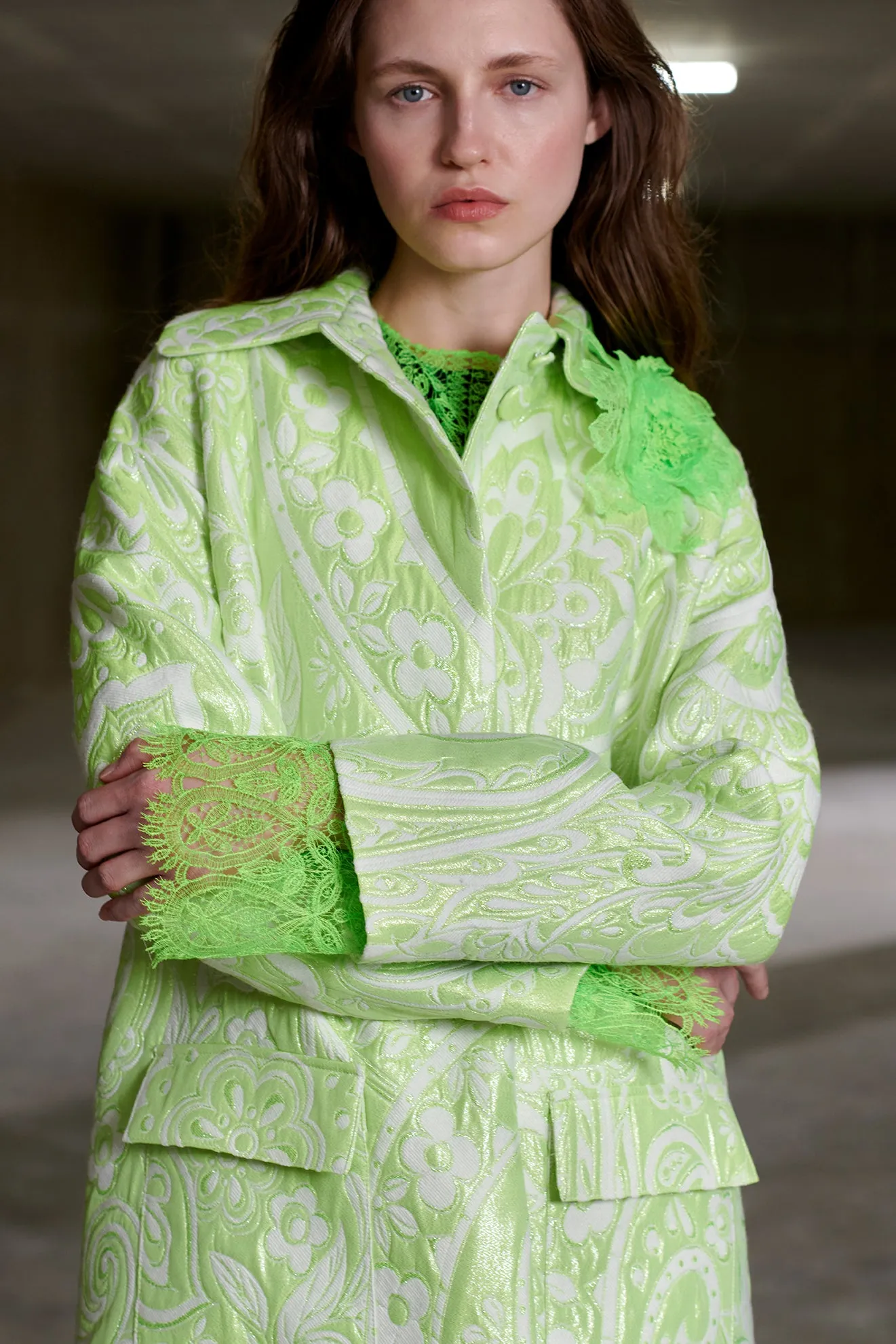 Neon Jacquard Car Coat