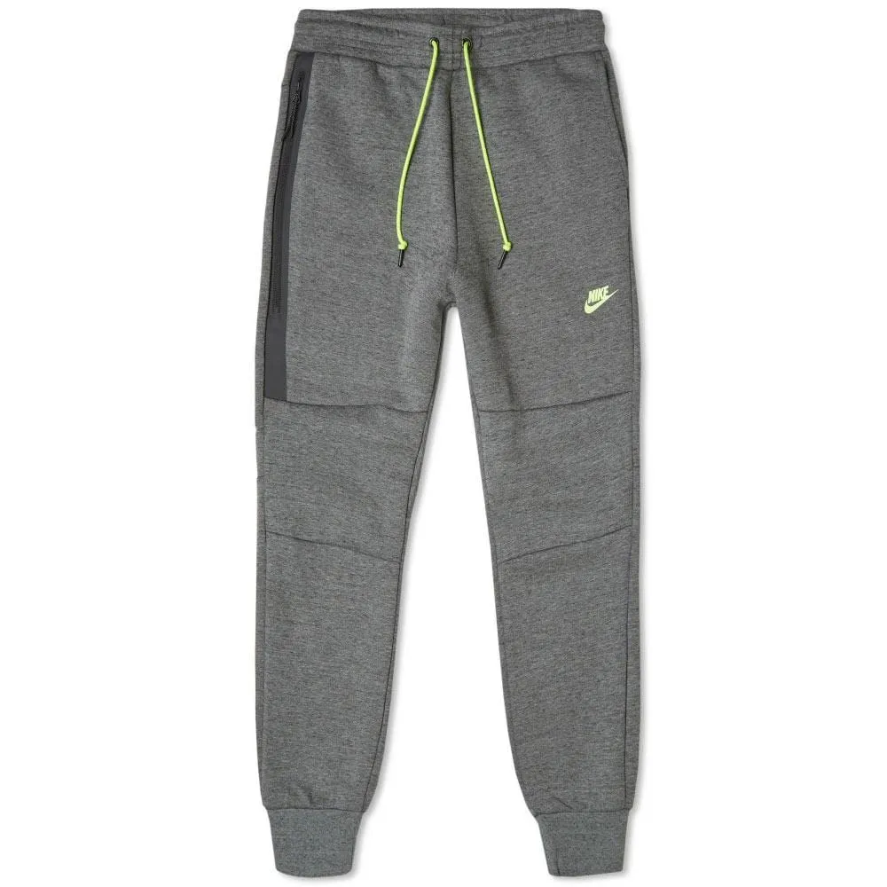 NIKE TECH FLEECE PANTS Tumbled Grey & Volt