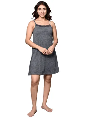 Organic Cotton Nightdress with Hairband ISL061-Deep Grey-