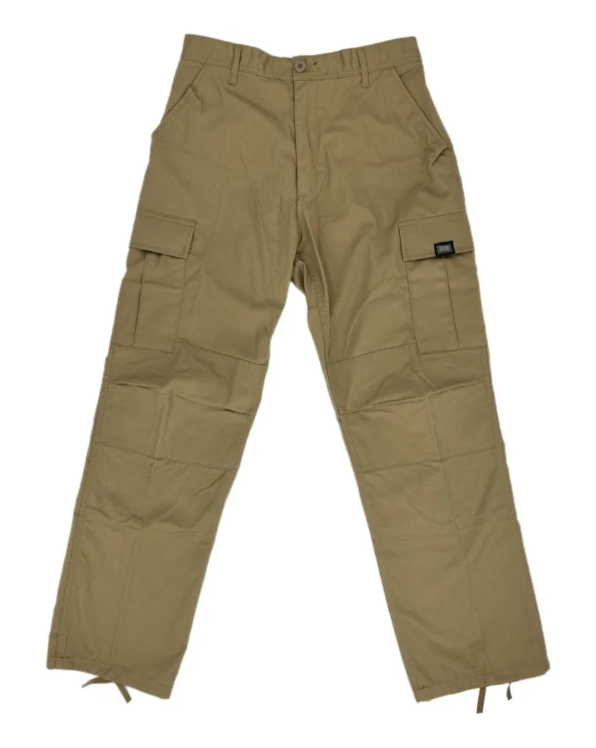 Overload Relaxed Fit Zip Fly Cargo Pants - Khaki