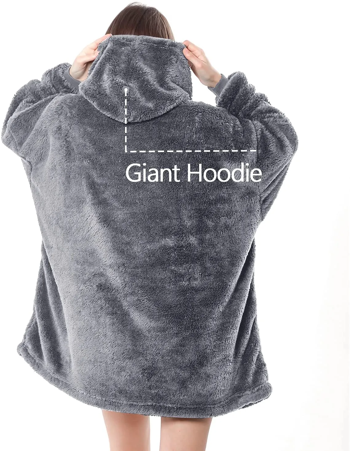 Oversized Wearable Hooded Blanket Soft Warm Sweatshirt One Size Fits All