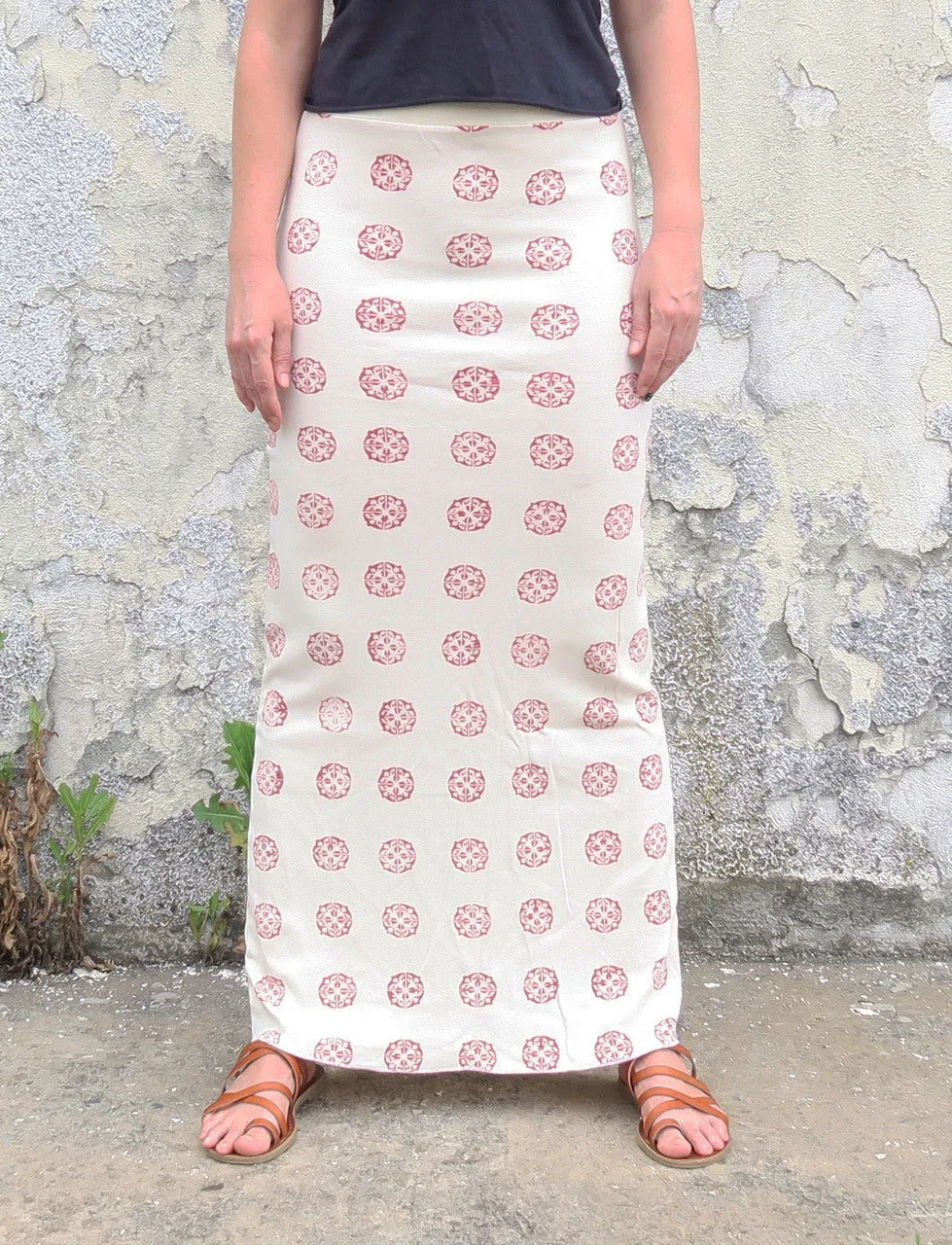 Pencil Long BLOCK PRINT Skirt