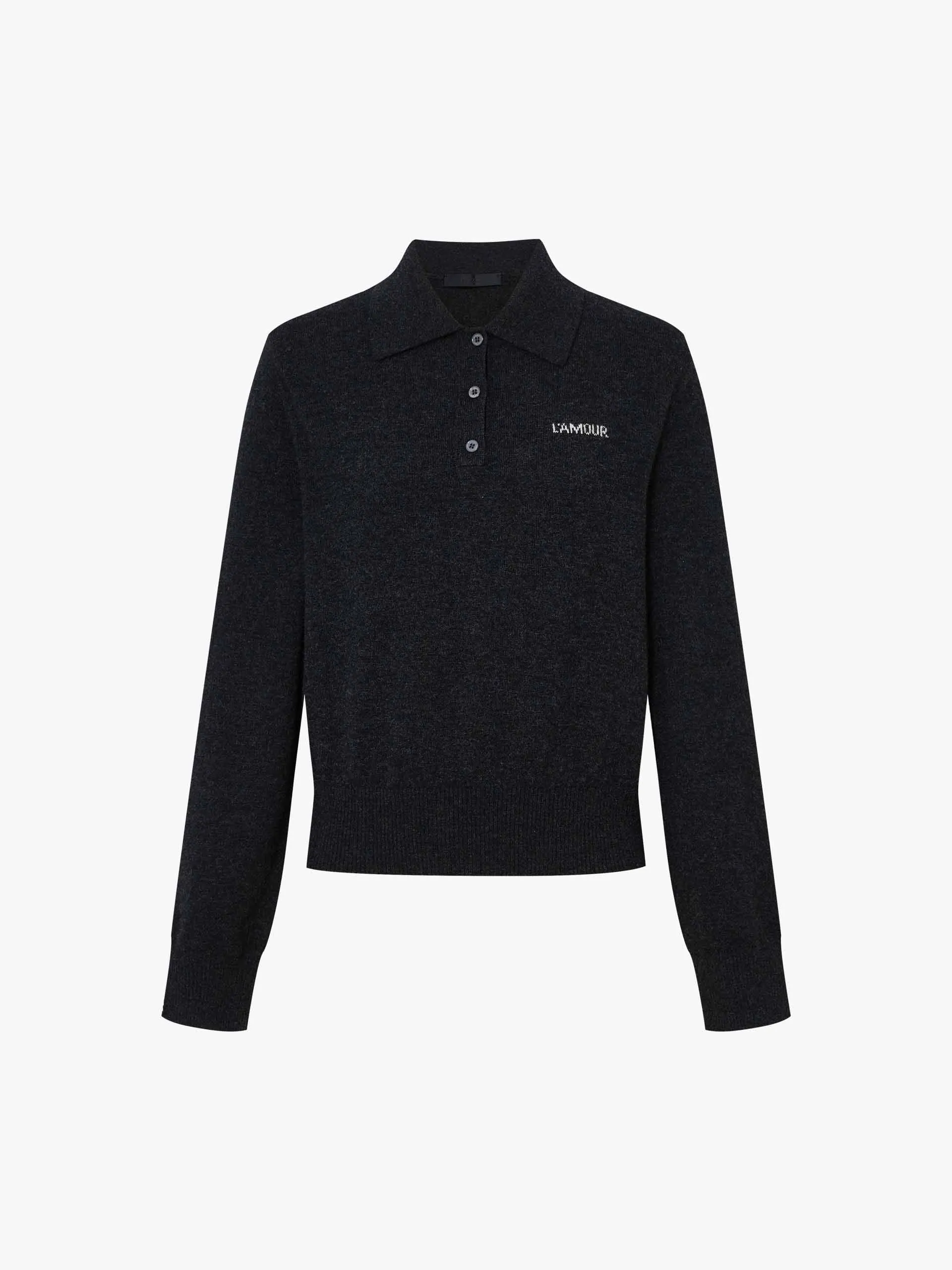 Polo Collar Wool Top