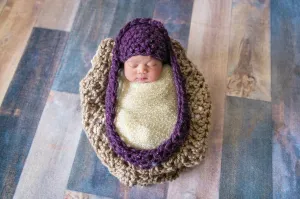 Raisin Purple Baby Bowl And Hat Set