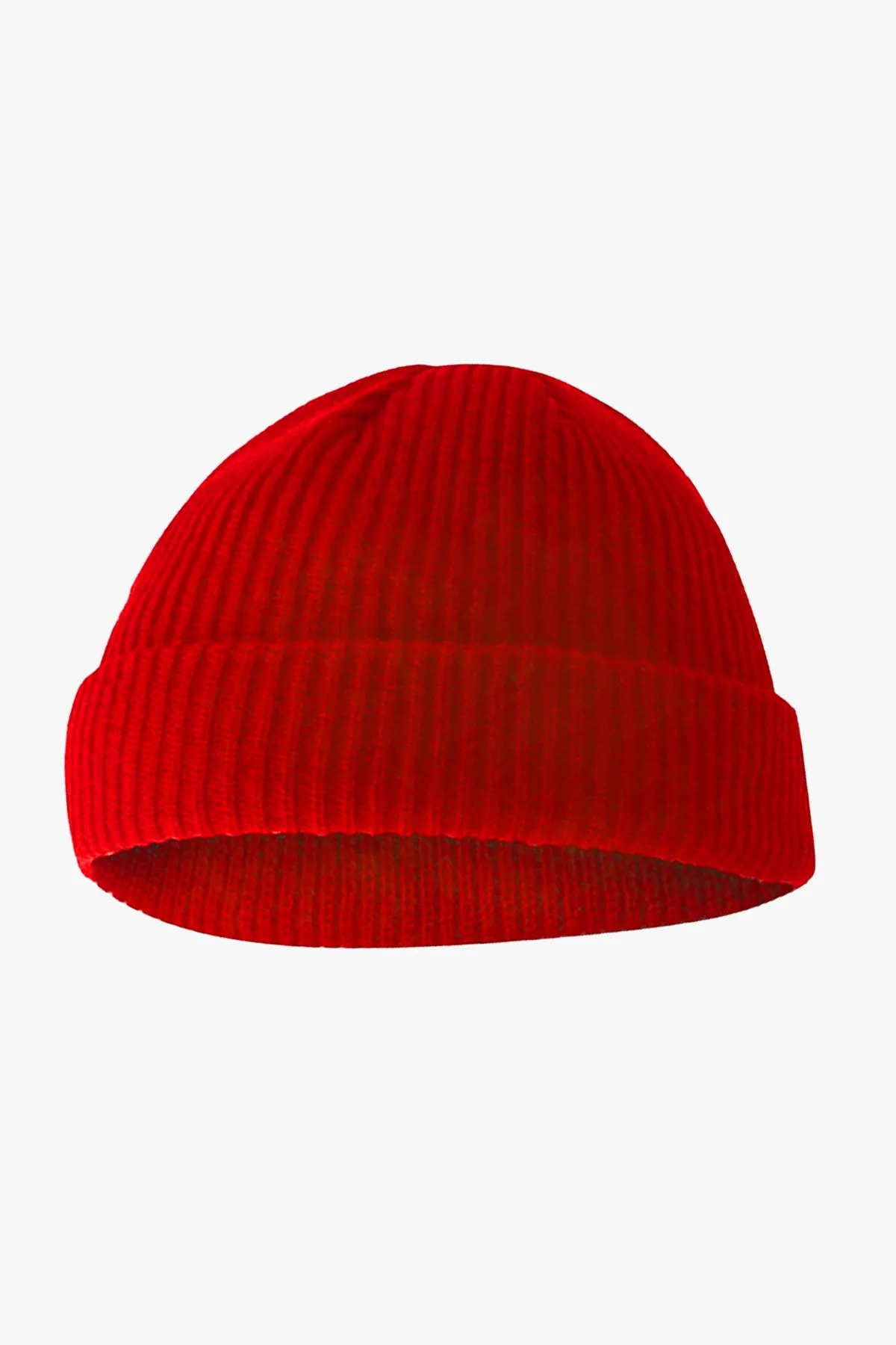 Red Ribbed Knitted Beanie - W22 - UBH0004