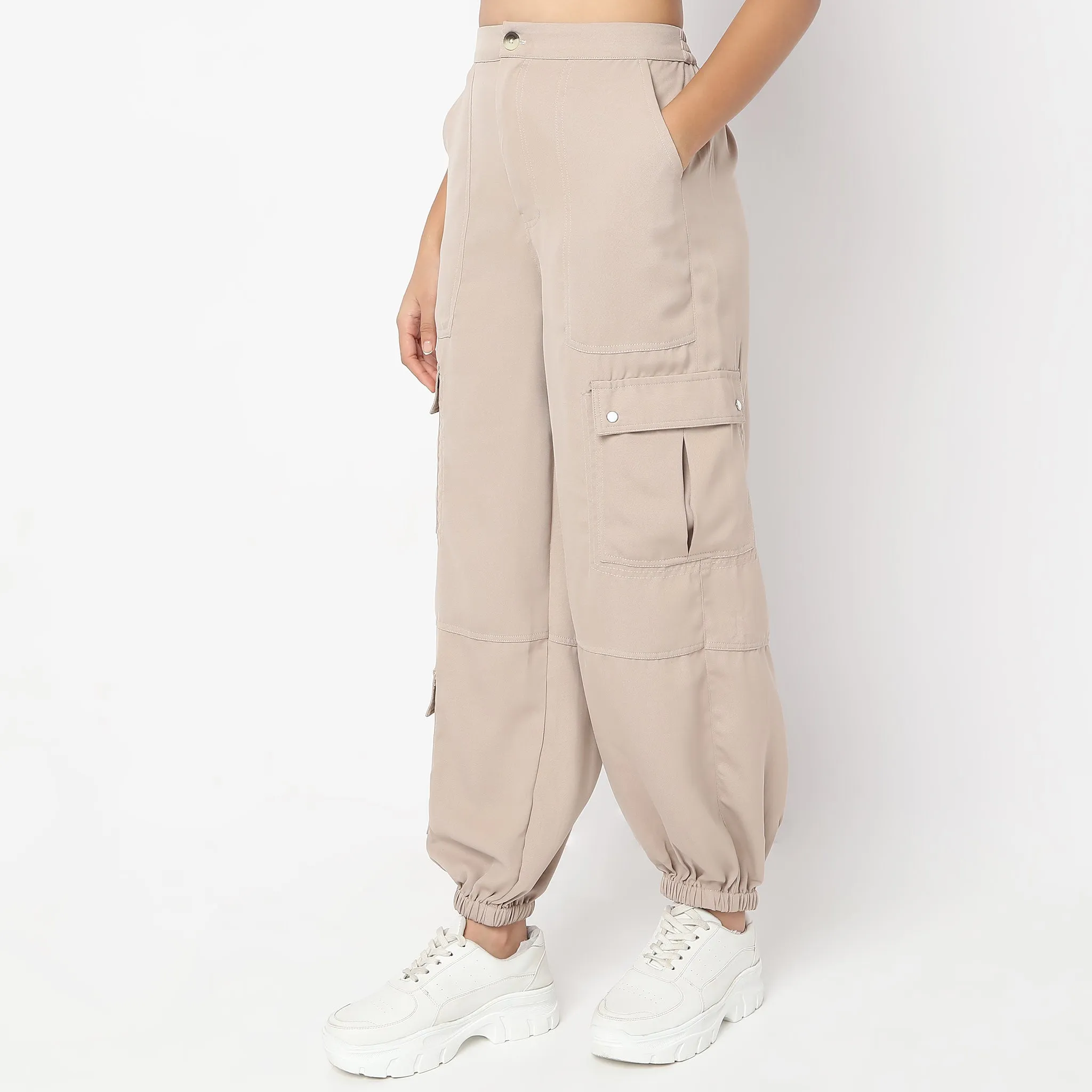 Relaxed Fit Mid Rise Cargos