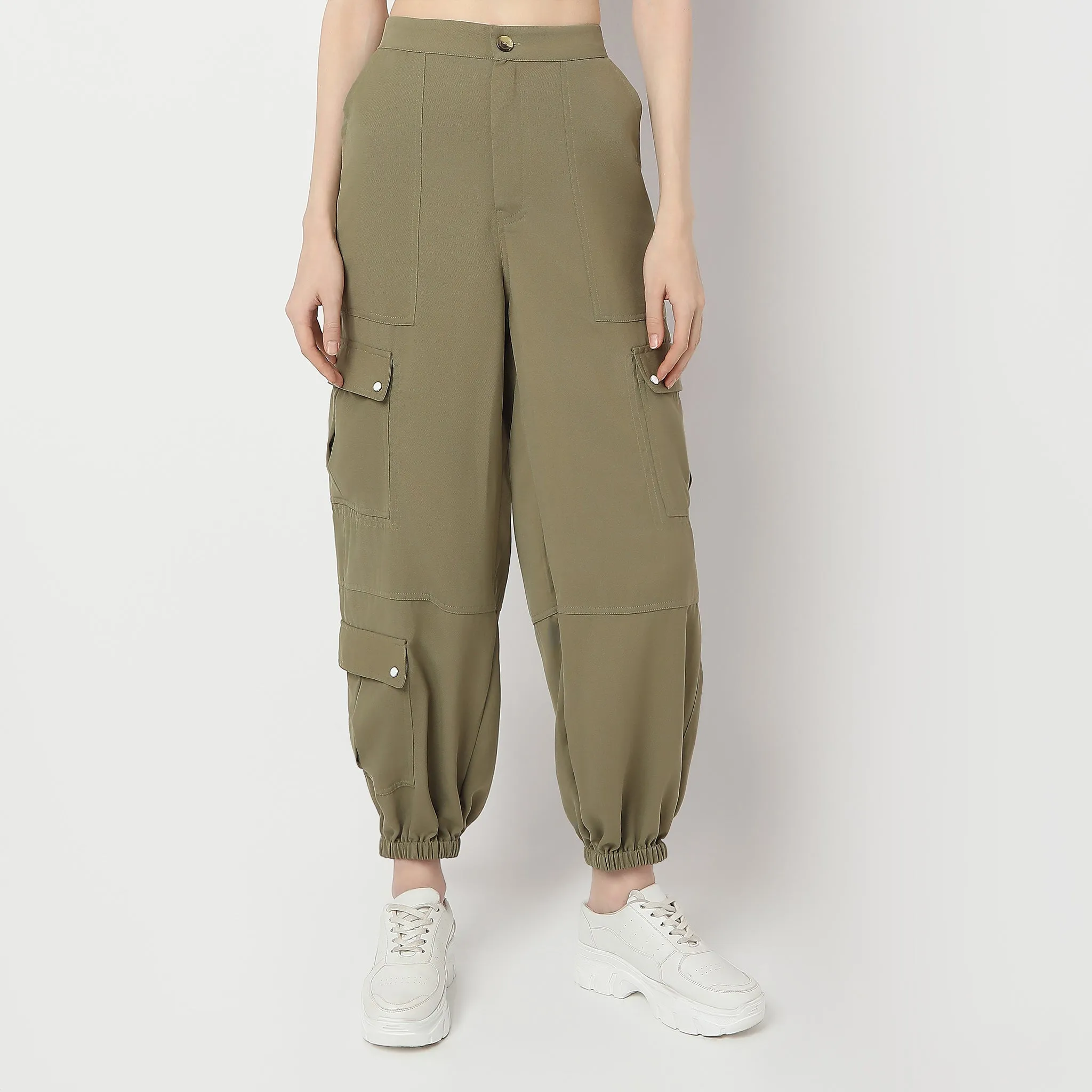 Relaxed Fit Mid Rise Cargos