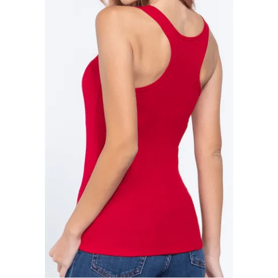 Rib Knit Tank Top with Racerback